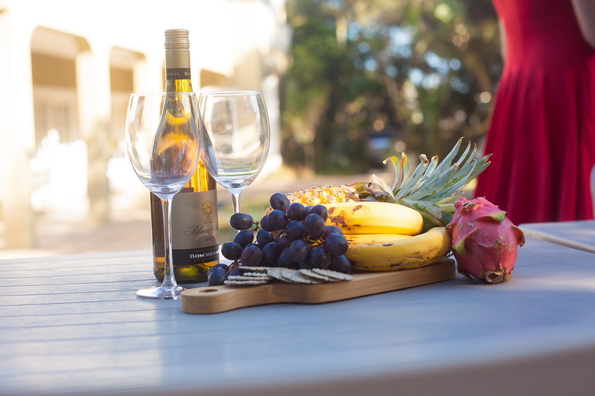 Zuid-Afrika-Umhlanga-Casa-Beach-Guest-House-wijnfles-glazen