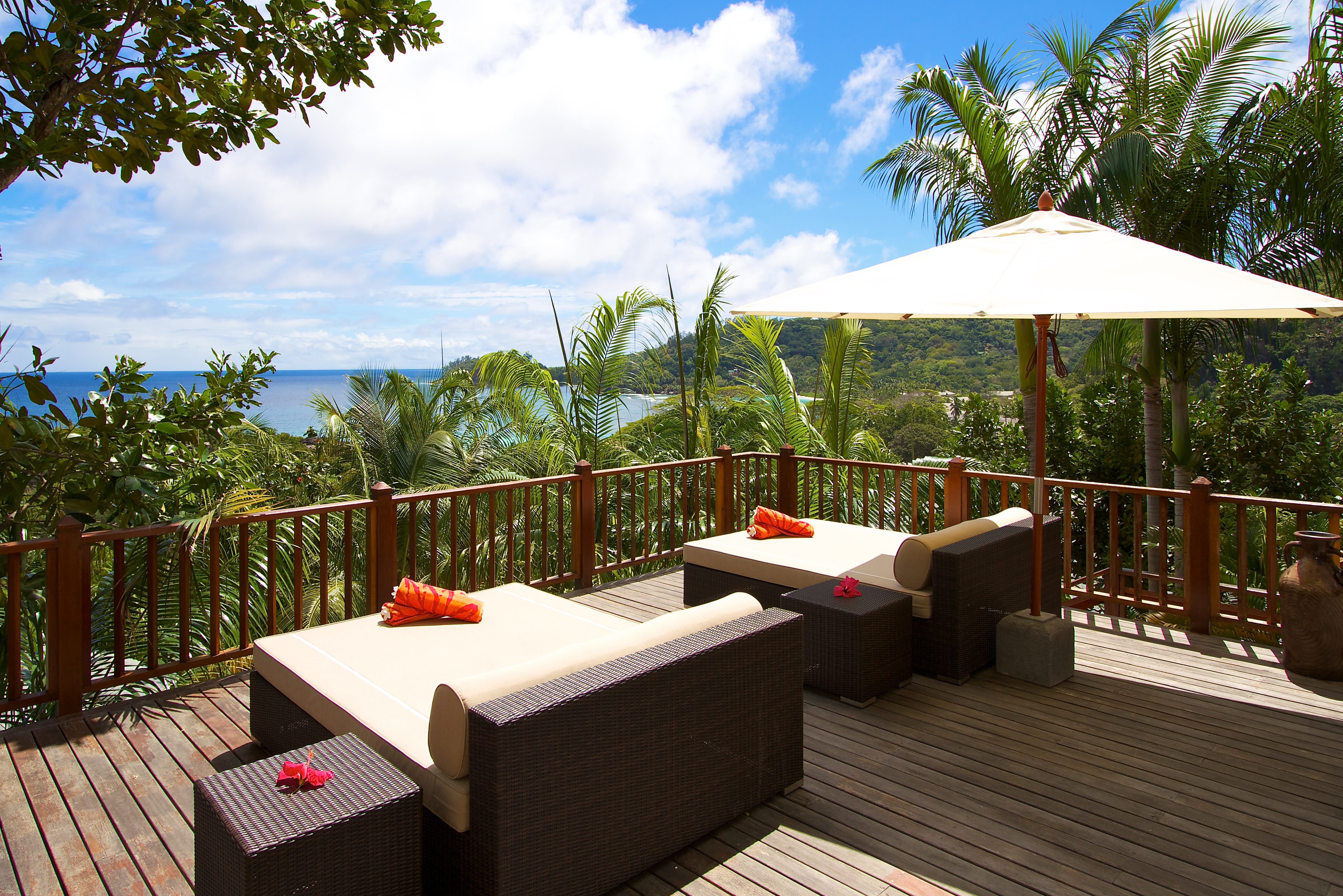 Seychellen Mahe Valmer Resort Baie Lazare zonnebed