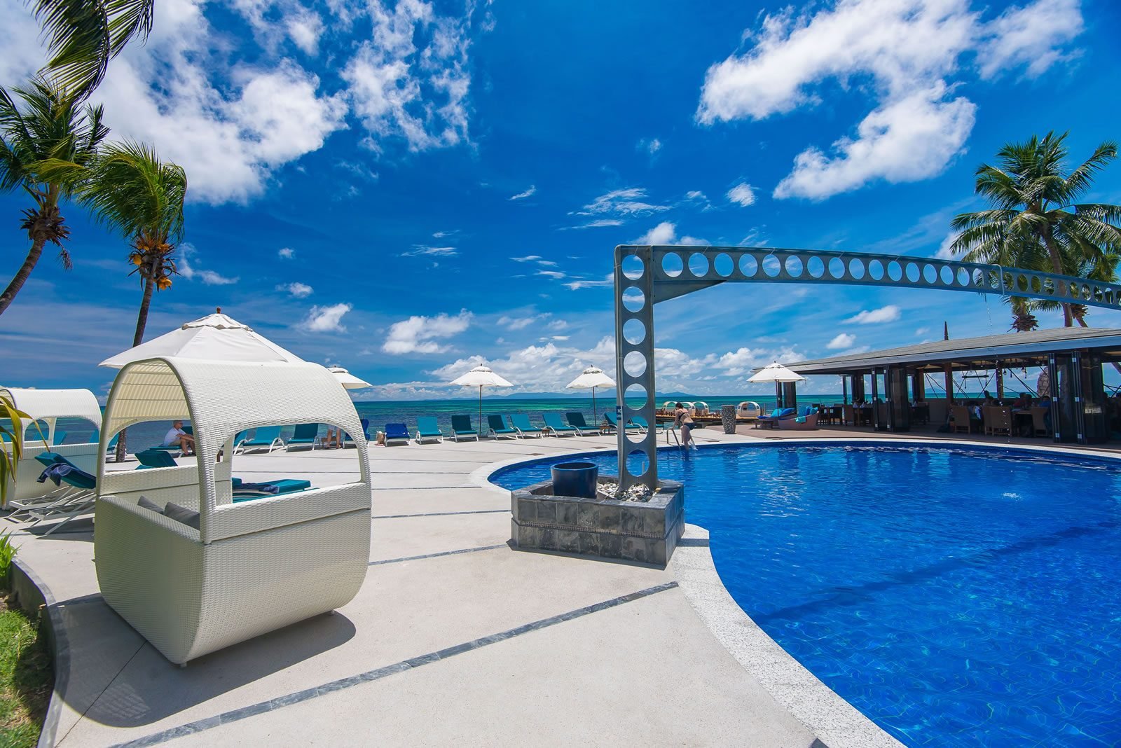 Seychellen Praslin Coco de Mer Hotel zwembad