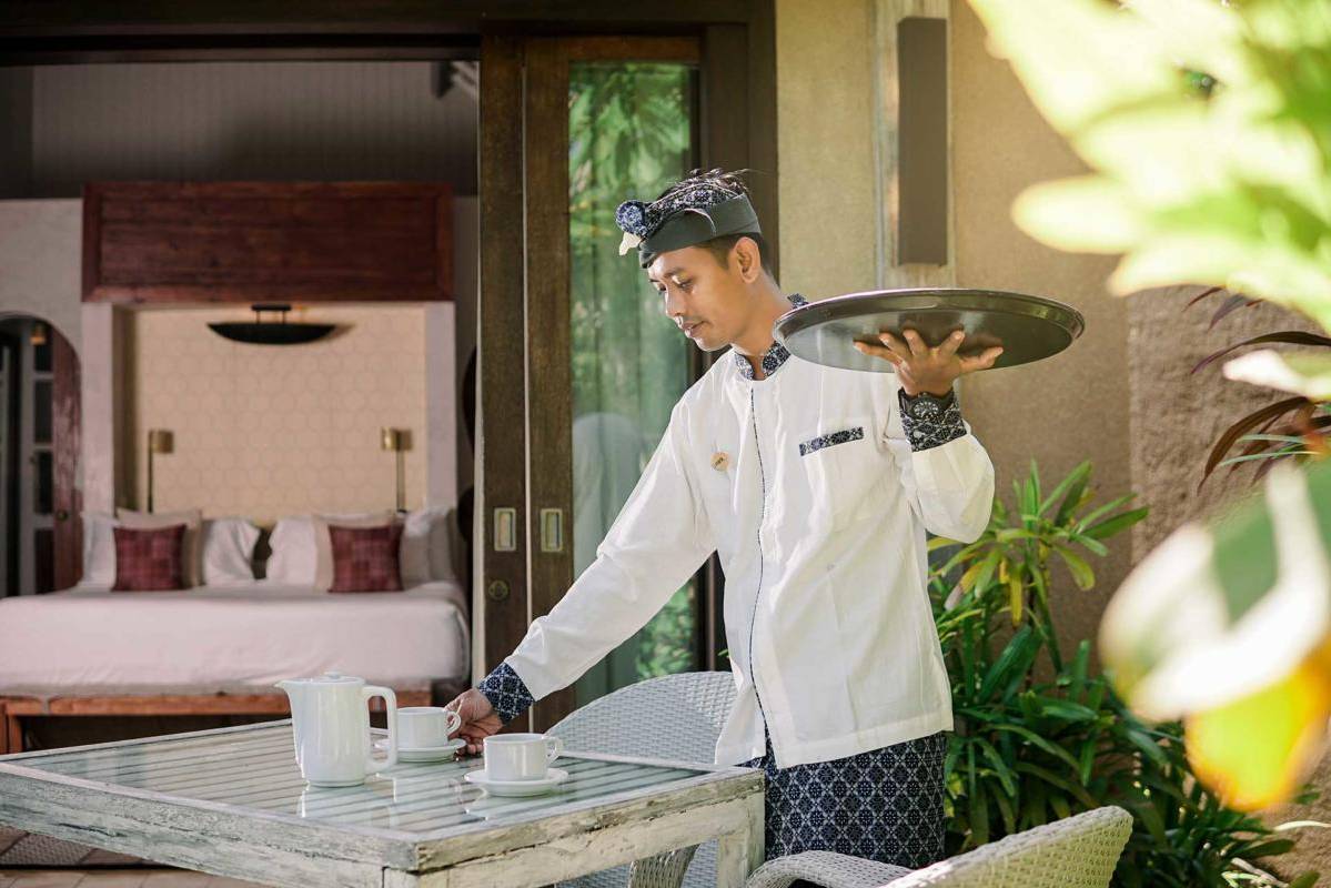 Koffie in je tuin in Space Villas Bali in Seminyak