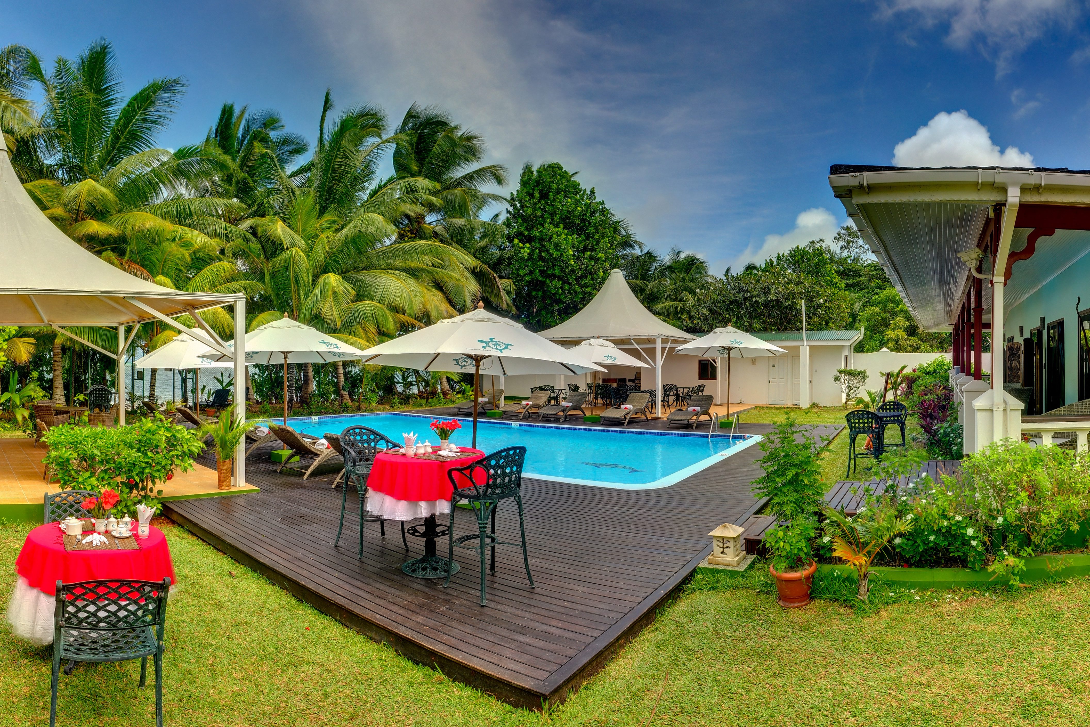 Seychellen Praslin Le Relax Beach Resort terras