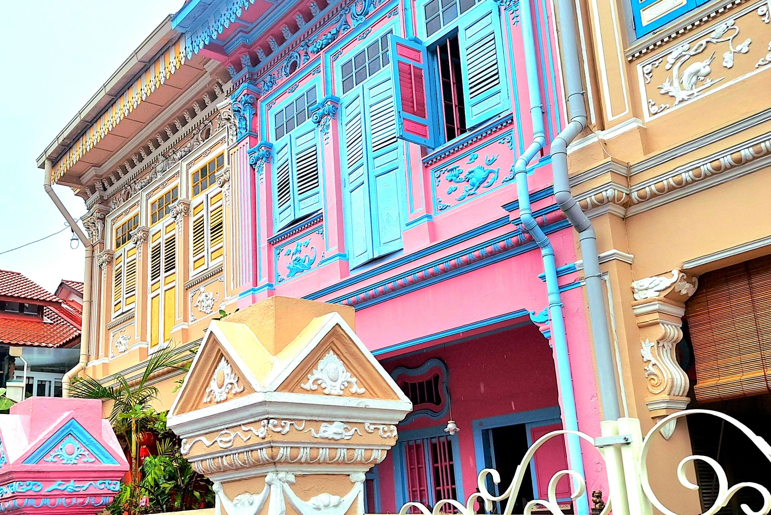 Gekleurde huizen in Joo Chiat Singapore