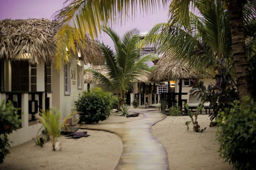 Belize Placencia Caribbean Beach Cabanas Tuin