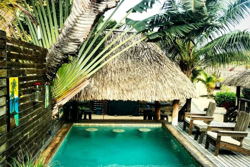 Belize Placencia Caribbean Beach Cabanas Zwembad