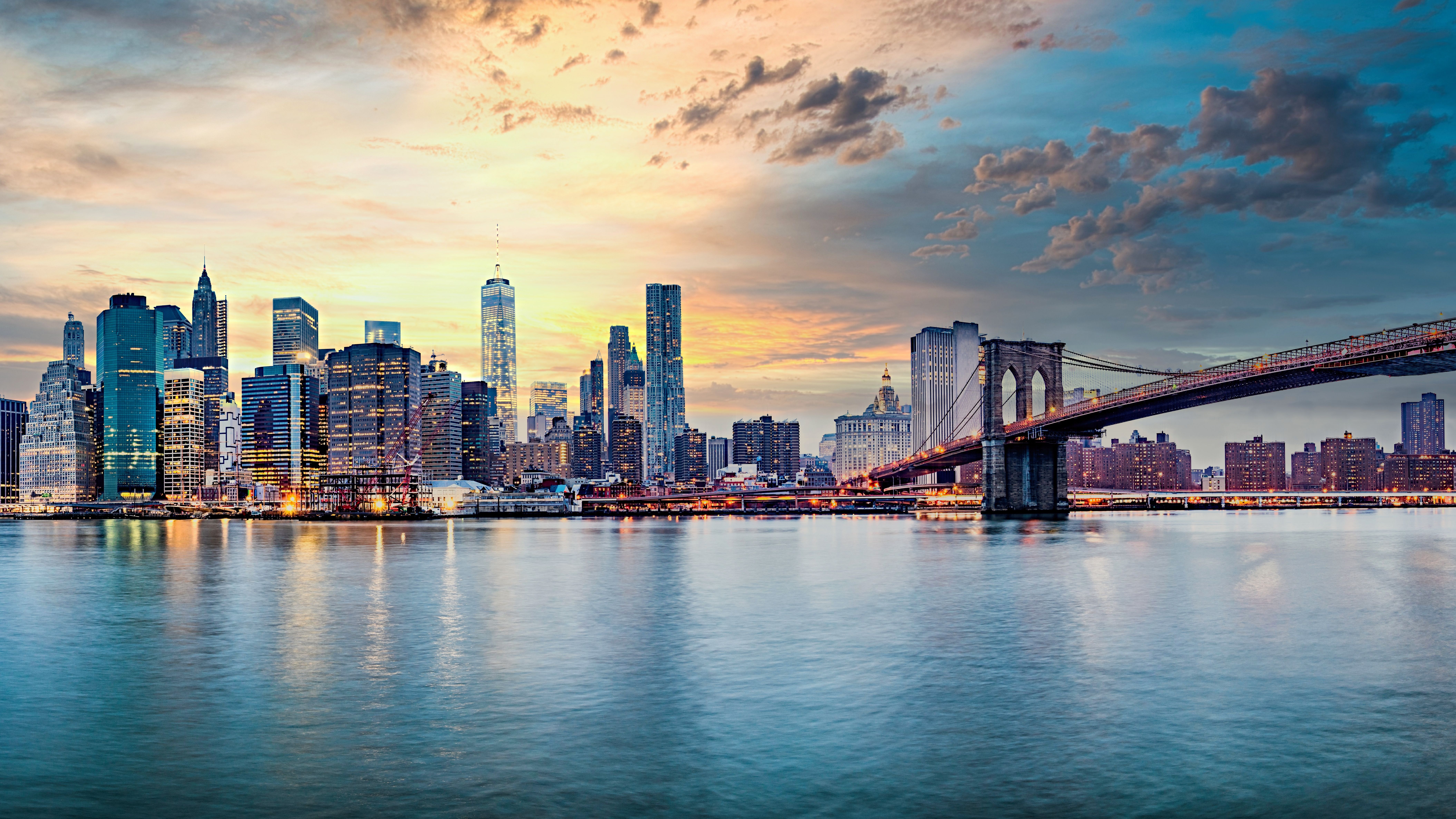 Amerika-New-York-Manhattan-vanaf-water