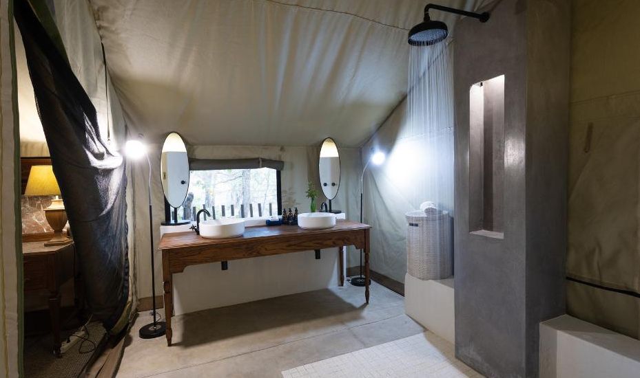 Badkamer in de tent