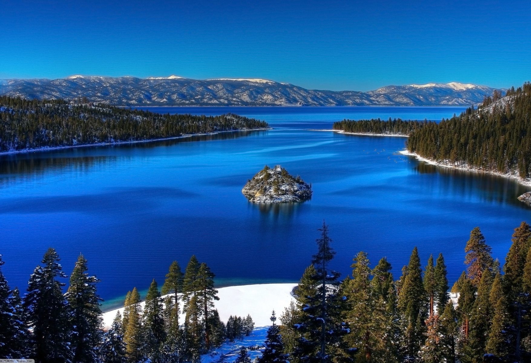 Emerald Bay bij Lake Tahoe in Amerika