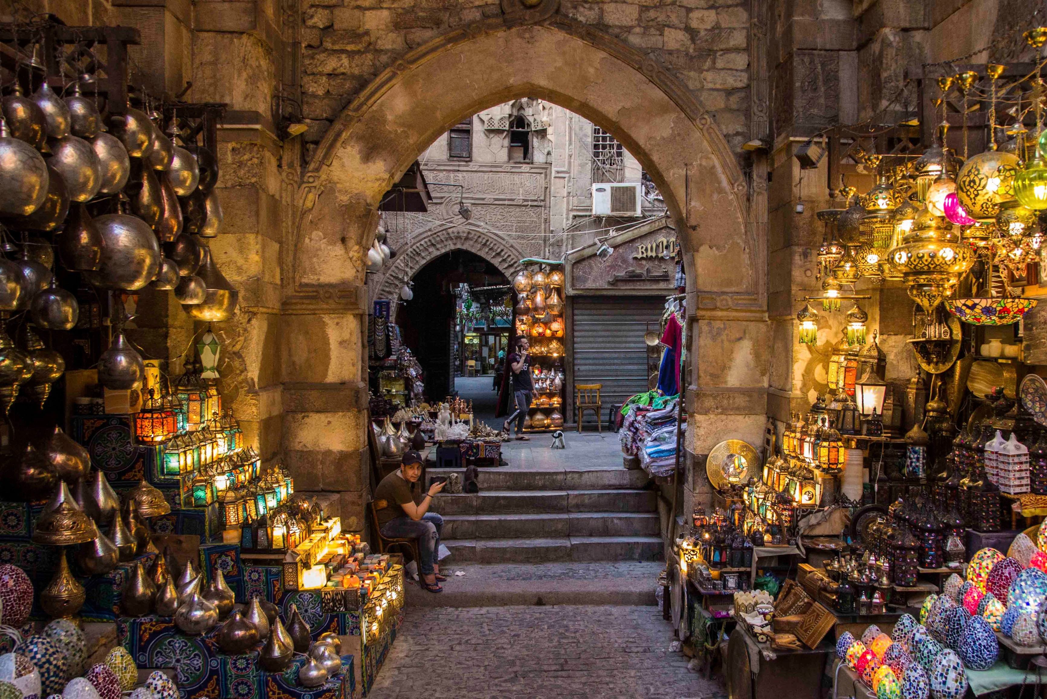 Egypte Cairo Khal El-Khalili Bazar grootste souk ter wereld