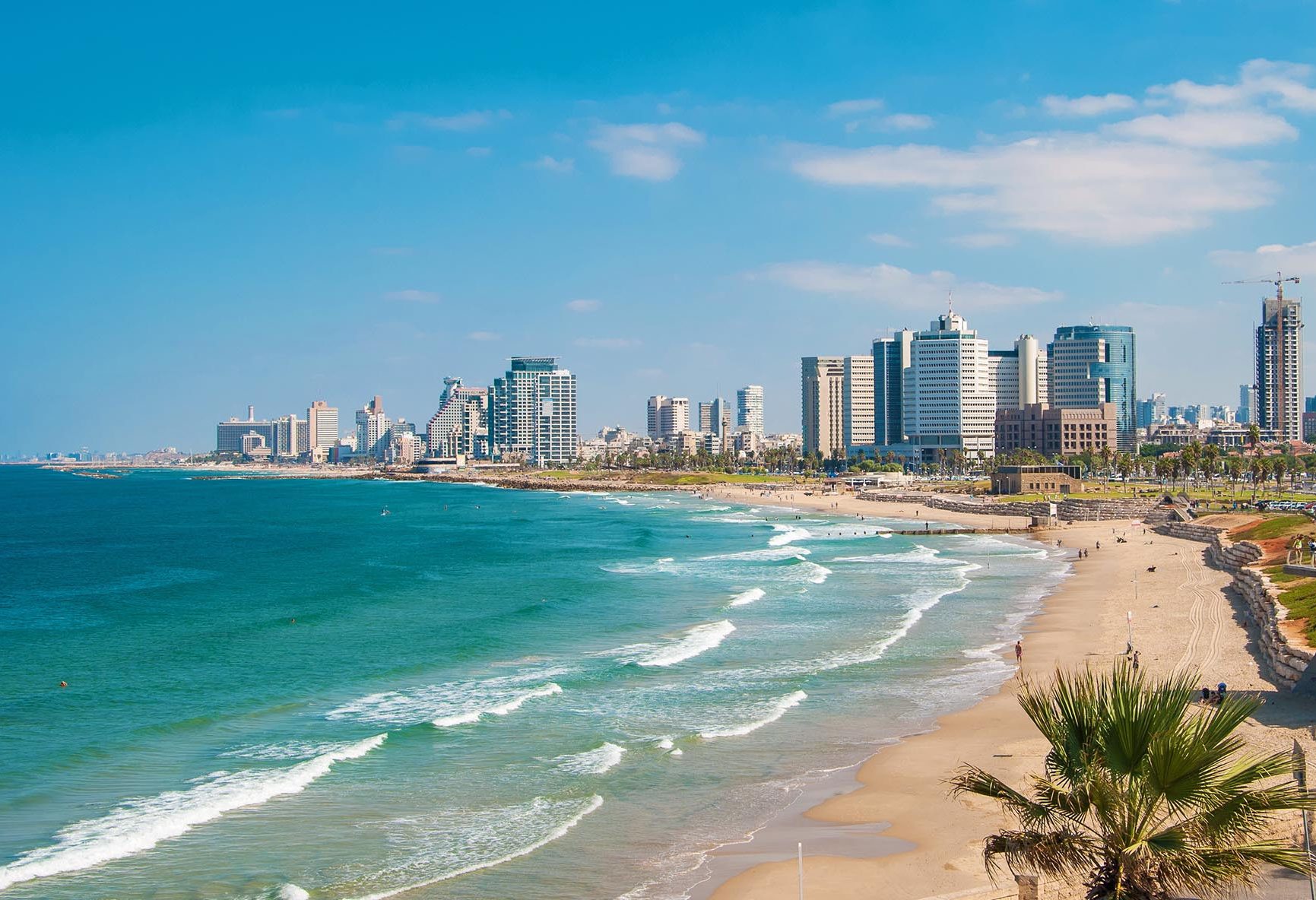 Skyline van Tel Aviv in Israël