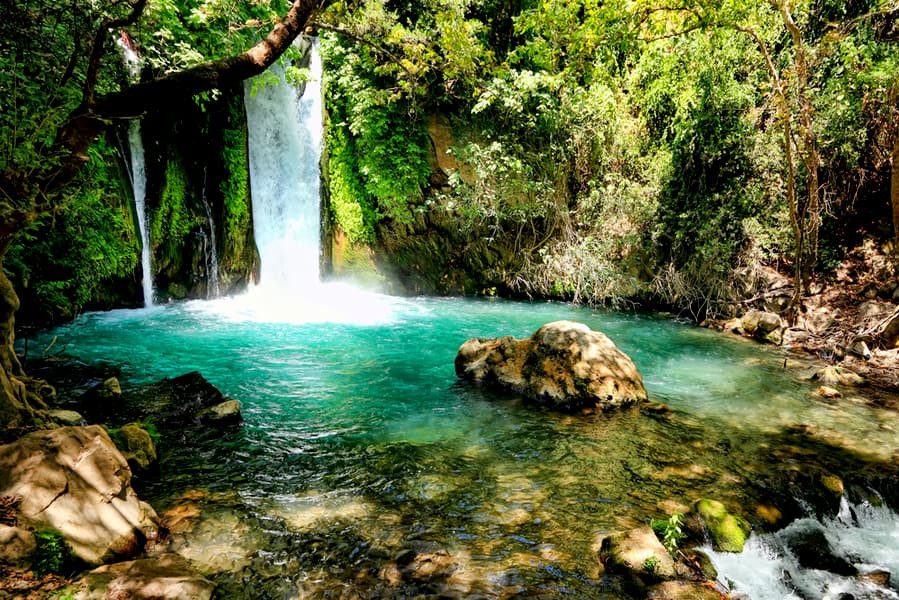 Banios waterval in de Golan in Israël