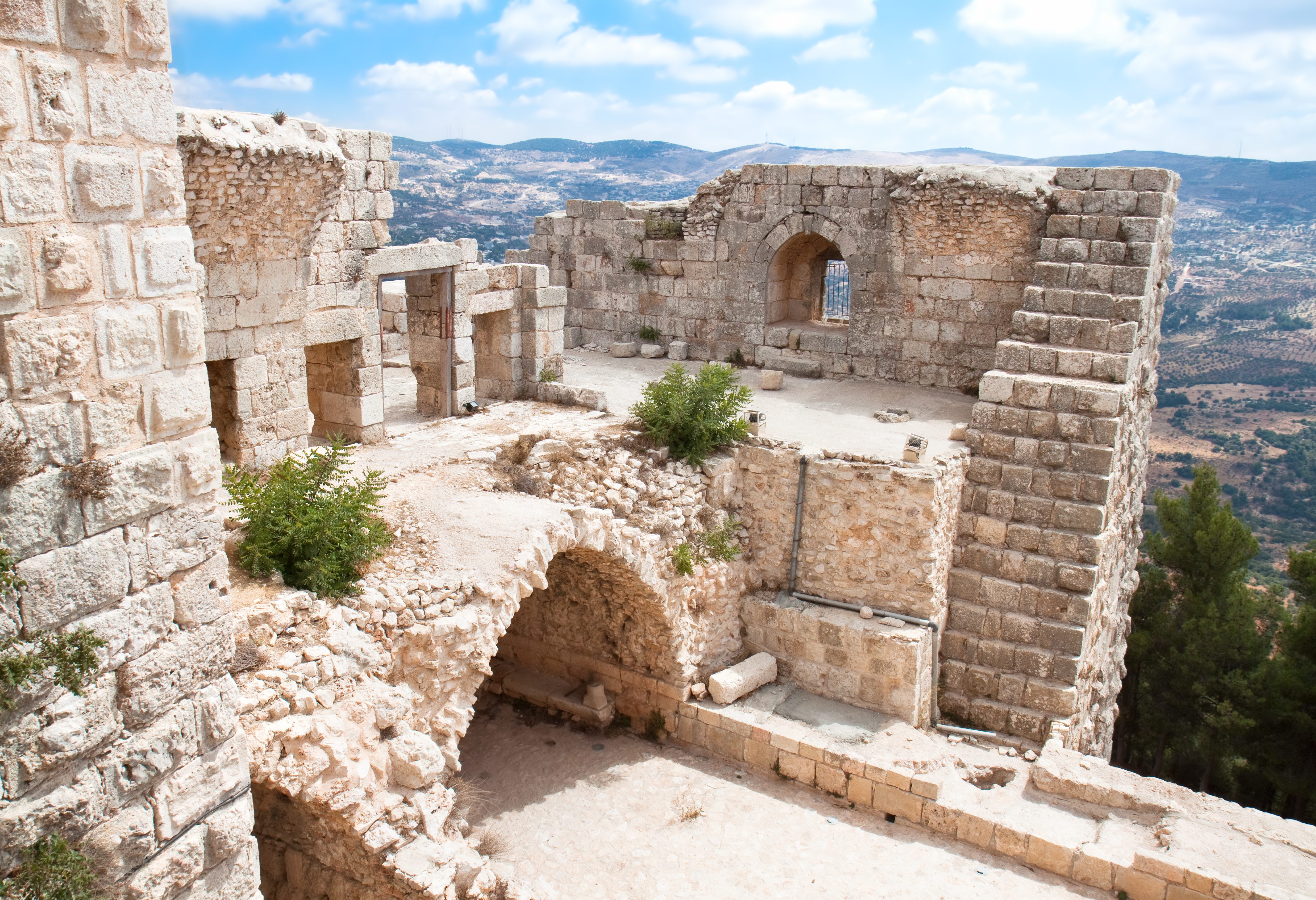 Het Ajloun kasteel nabij Ajloun in Jordanië