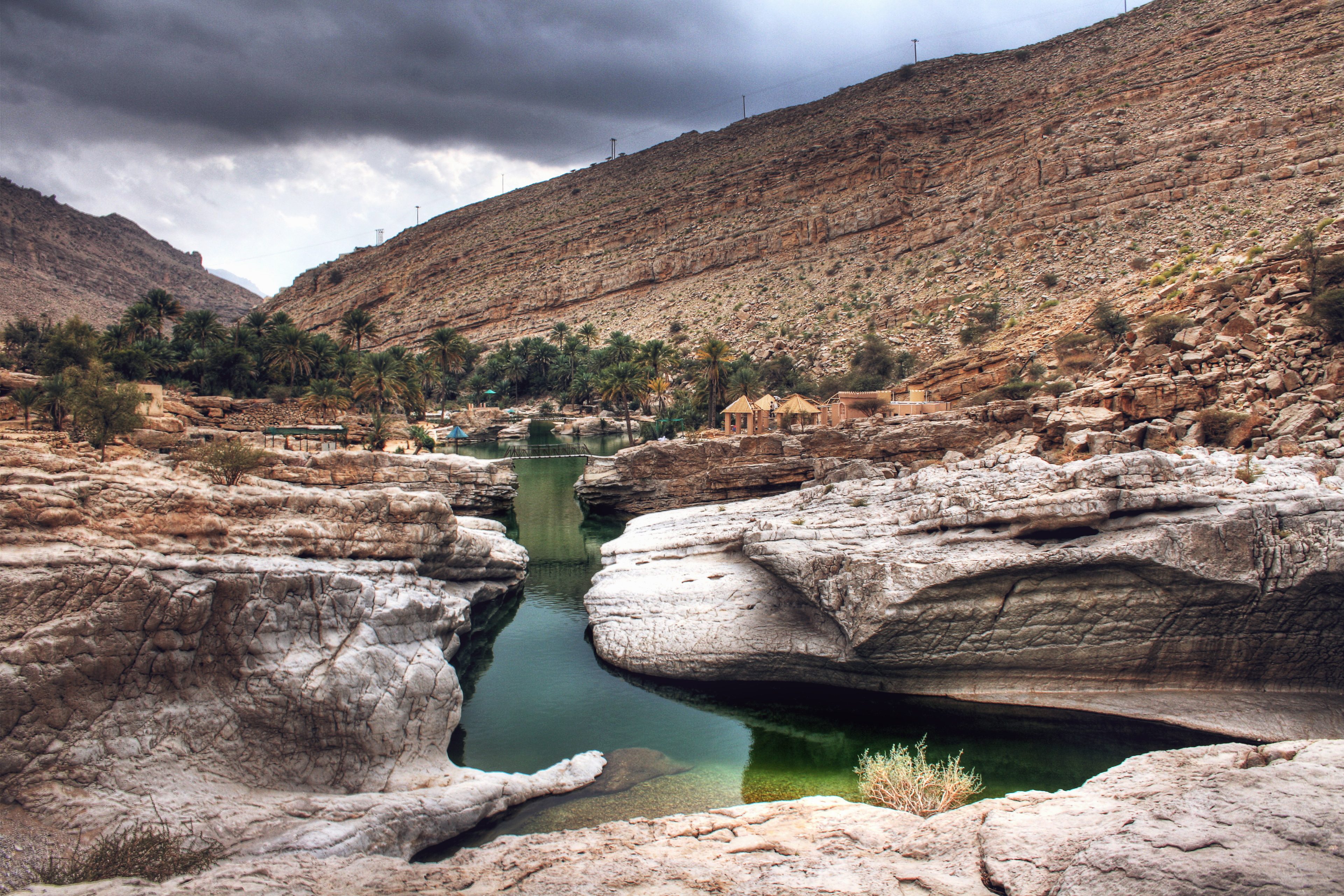 Wadi Bani Khalid groene oase in Oman