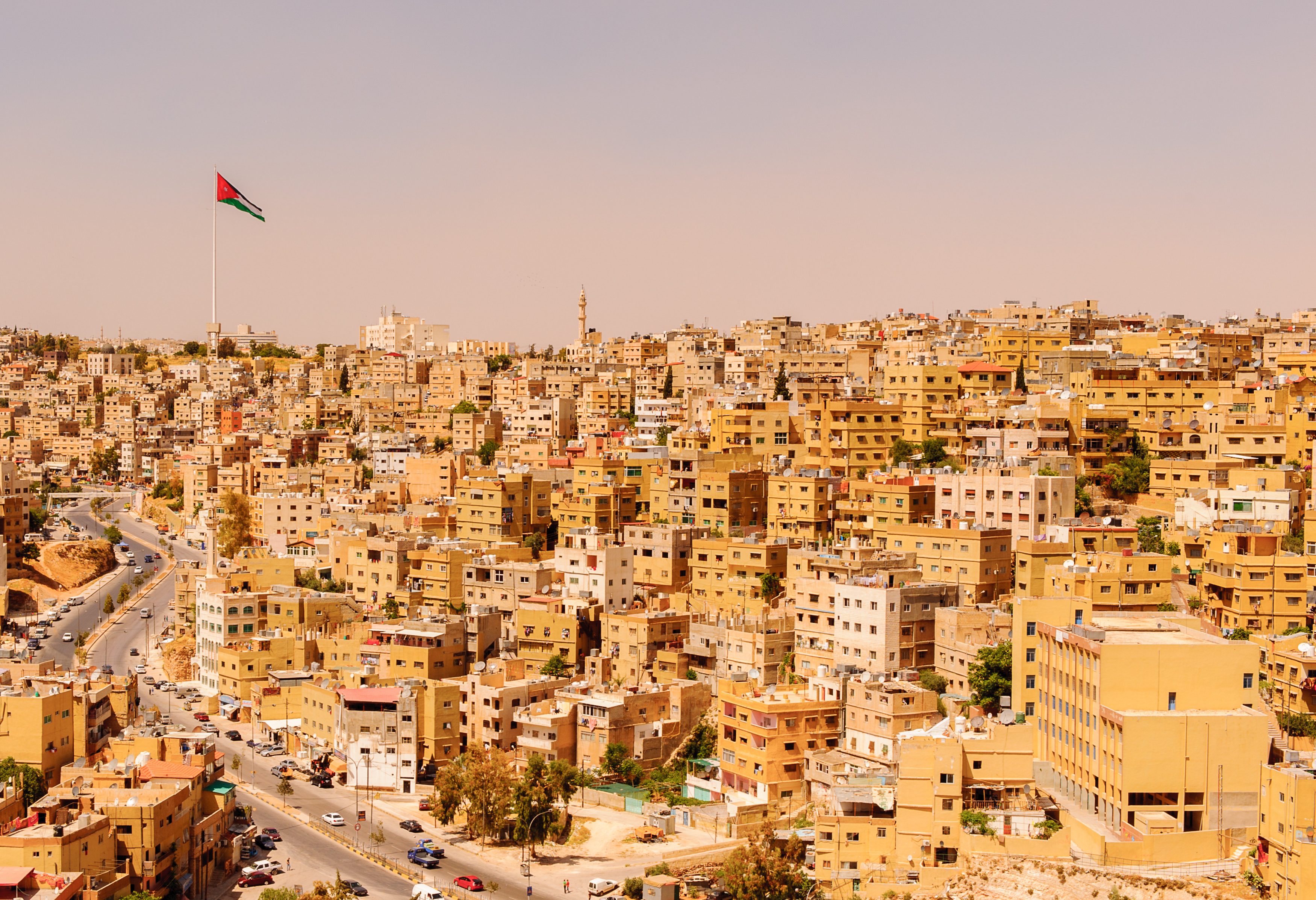 Uitzicht op de hoofdstad Amman in Jordanië