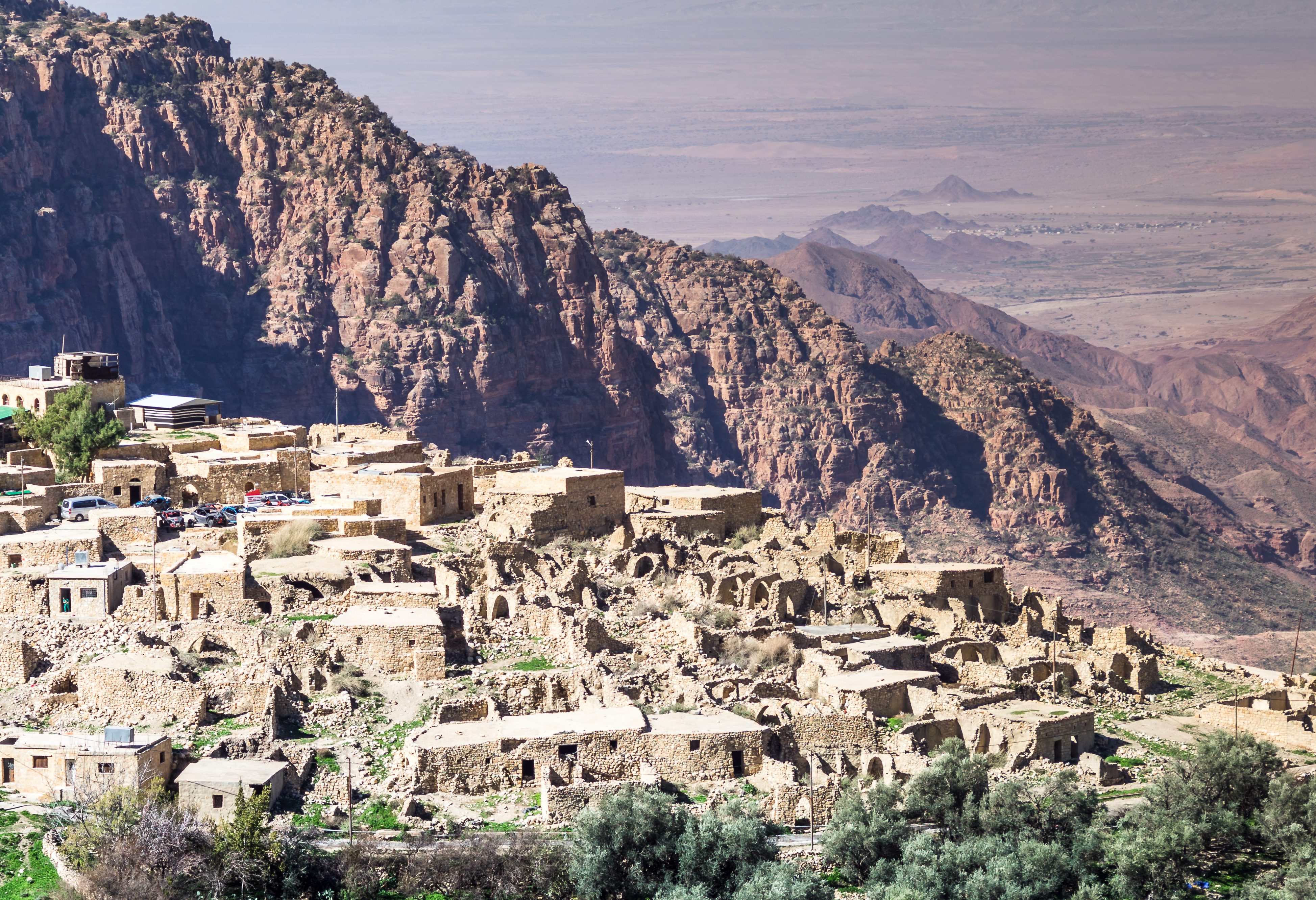 Dana Village bij het Dana Biosphere Reserve in Jordanië