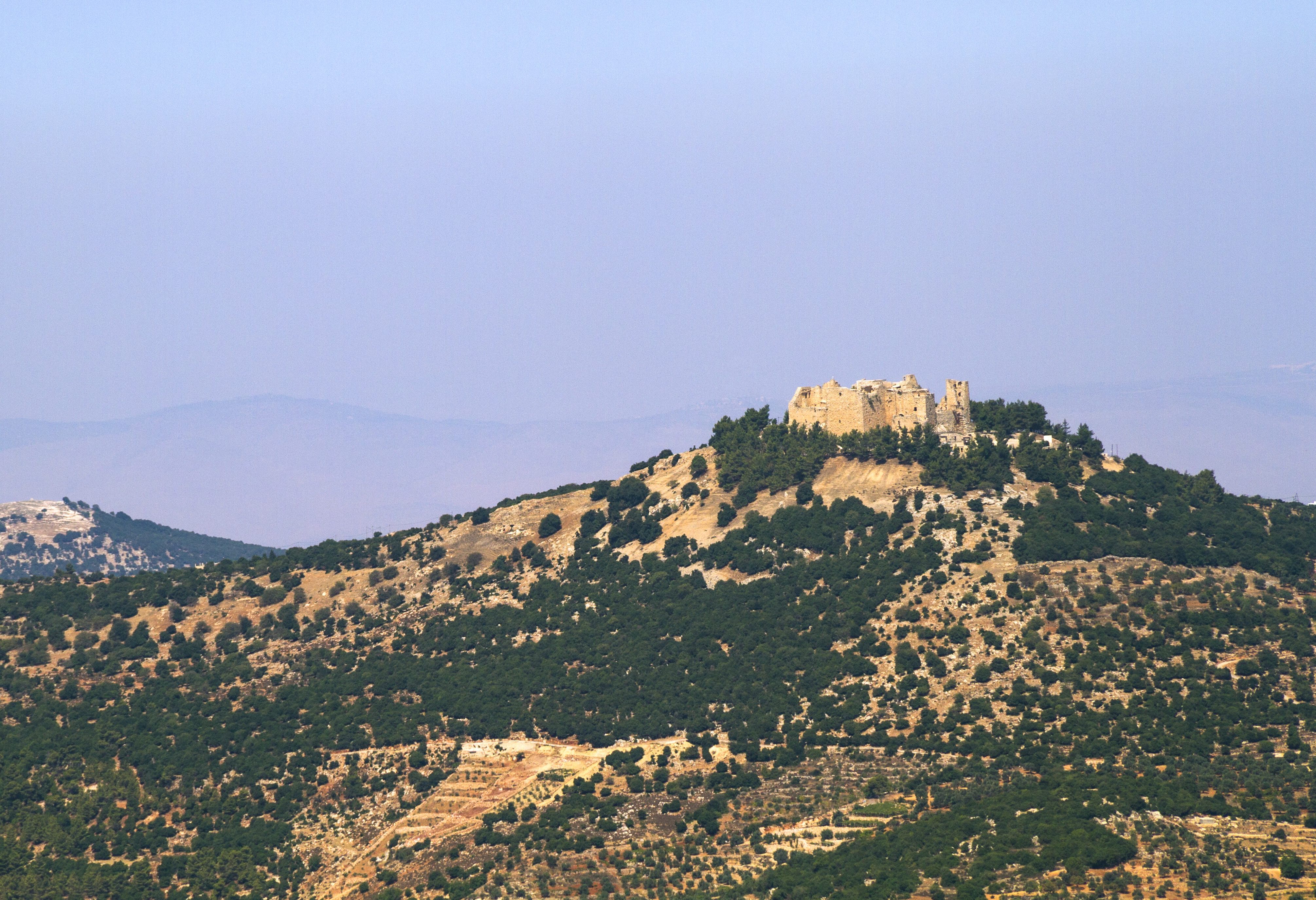 Het Ajloun Saladin kasteel nabij Ajloun in Jordanië