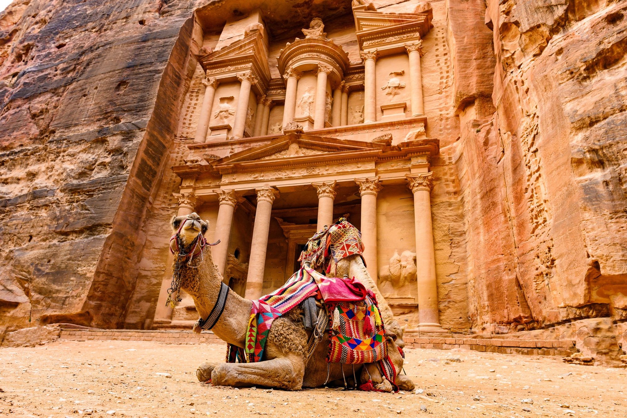 Het Schathuis van de Farao in Petra in Jordanië