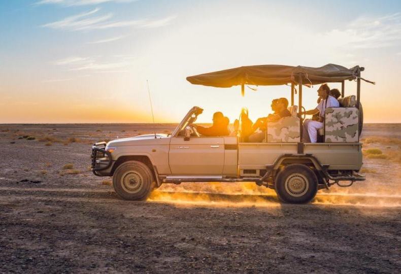 Jeepsafari in het Shaumari Wildlife Reserve in Jordanië