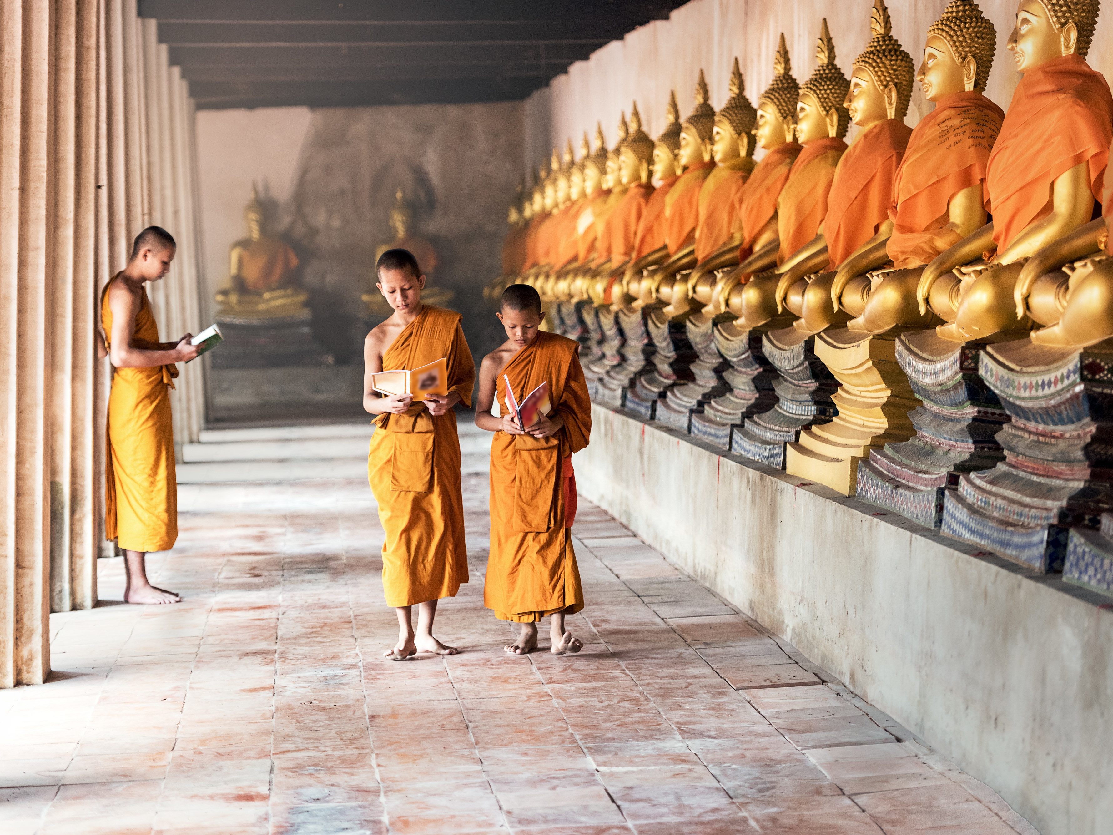 Het historische park in Ayutthaya, Thailand