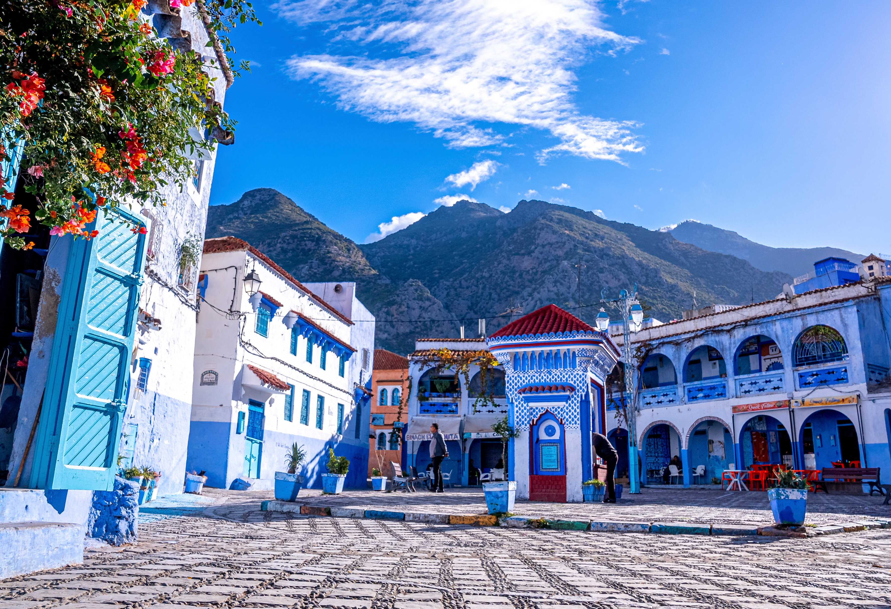Plein in Chefchaouen in Marokko