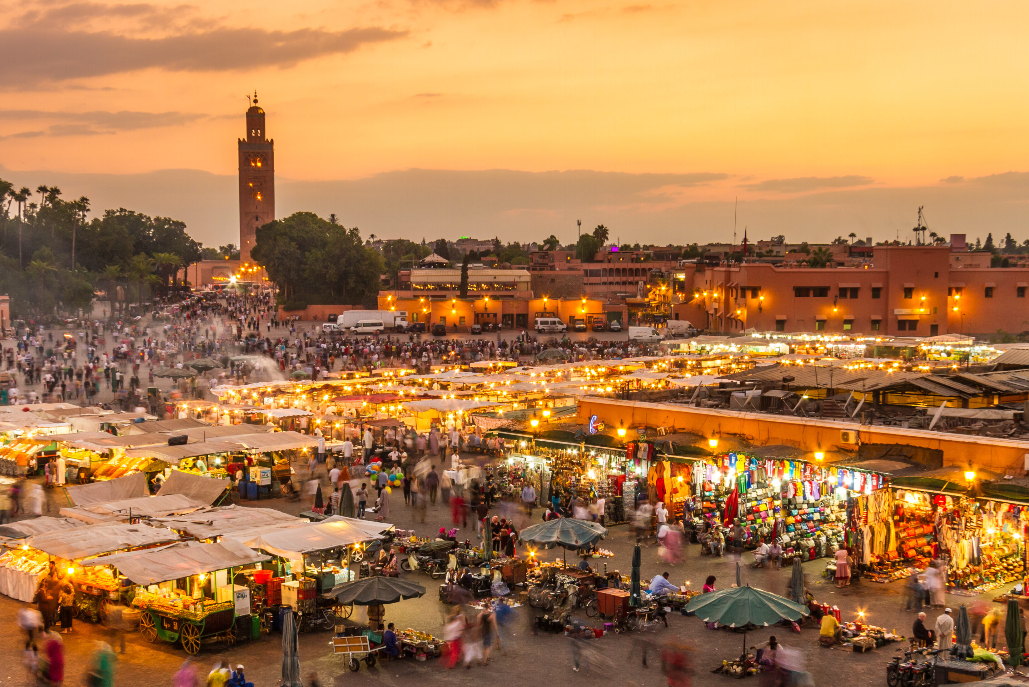 Djemaa-el-Fna plein, Marrakesh in Marokko