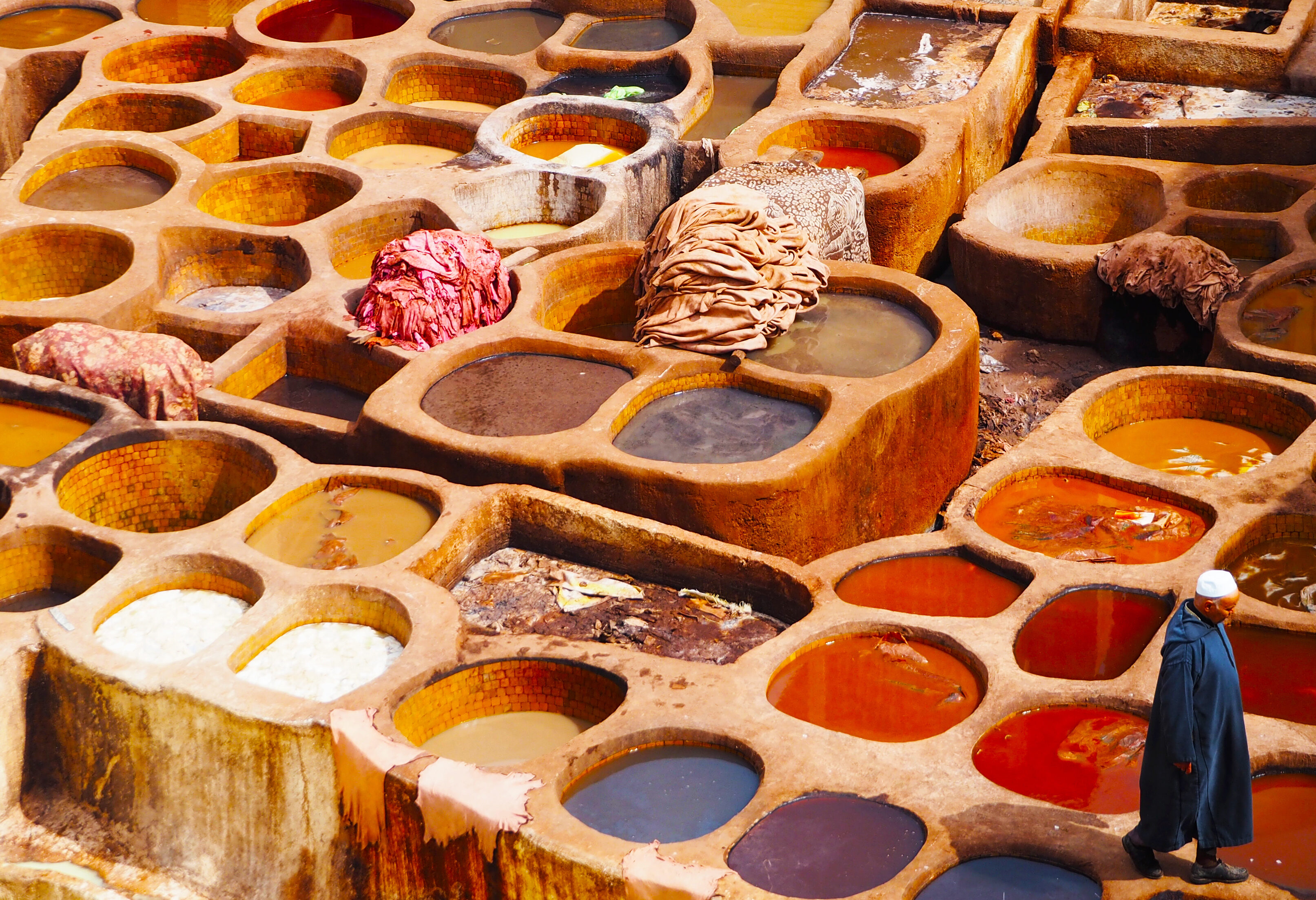Verf baden in Fez, Marokko