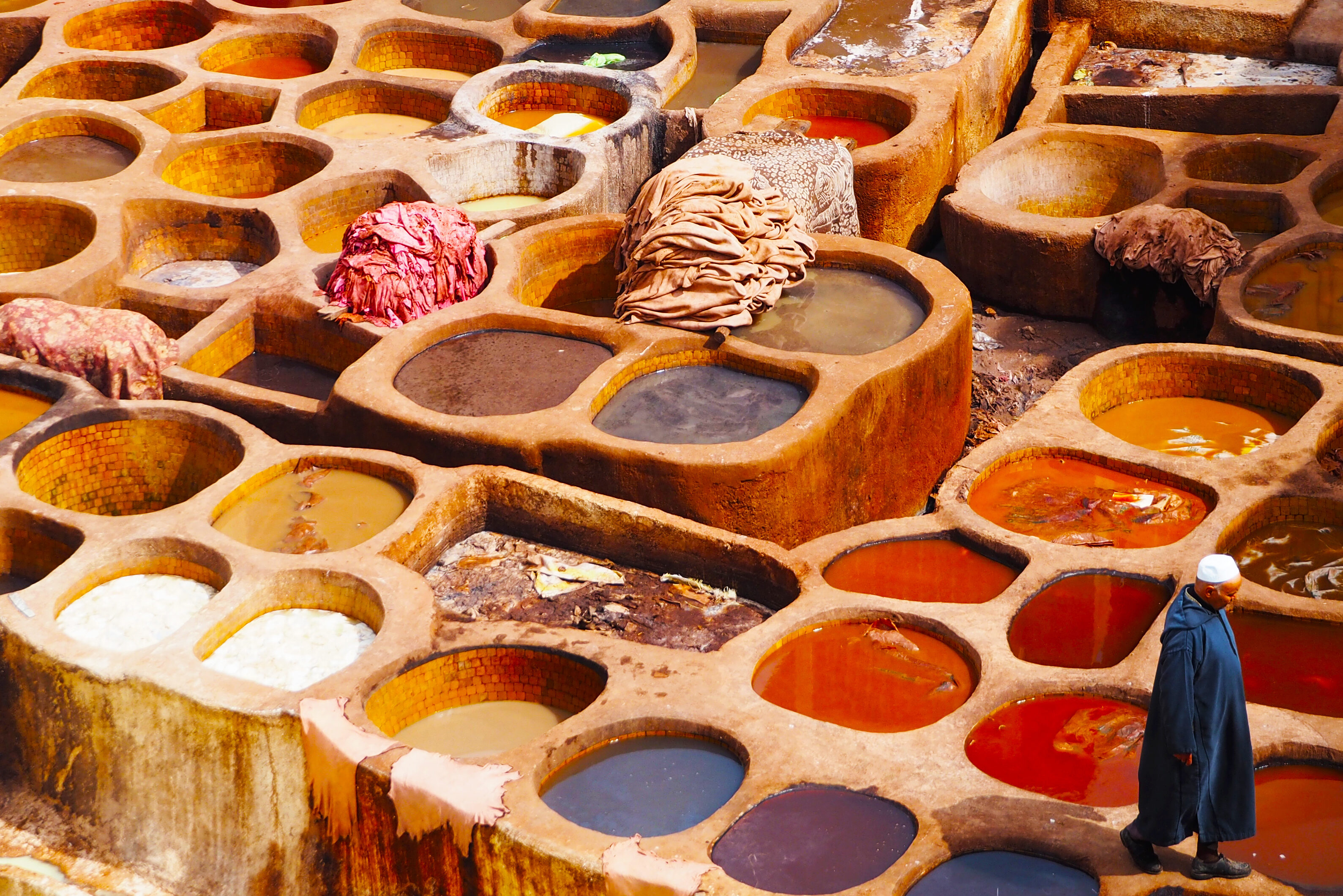 Verf baden in Fez, Marokko