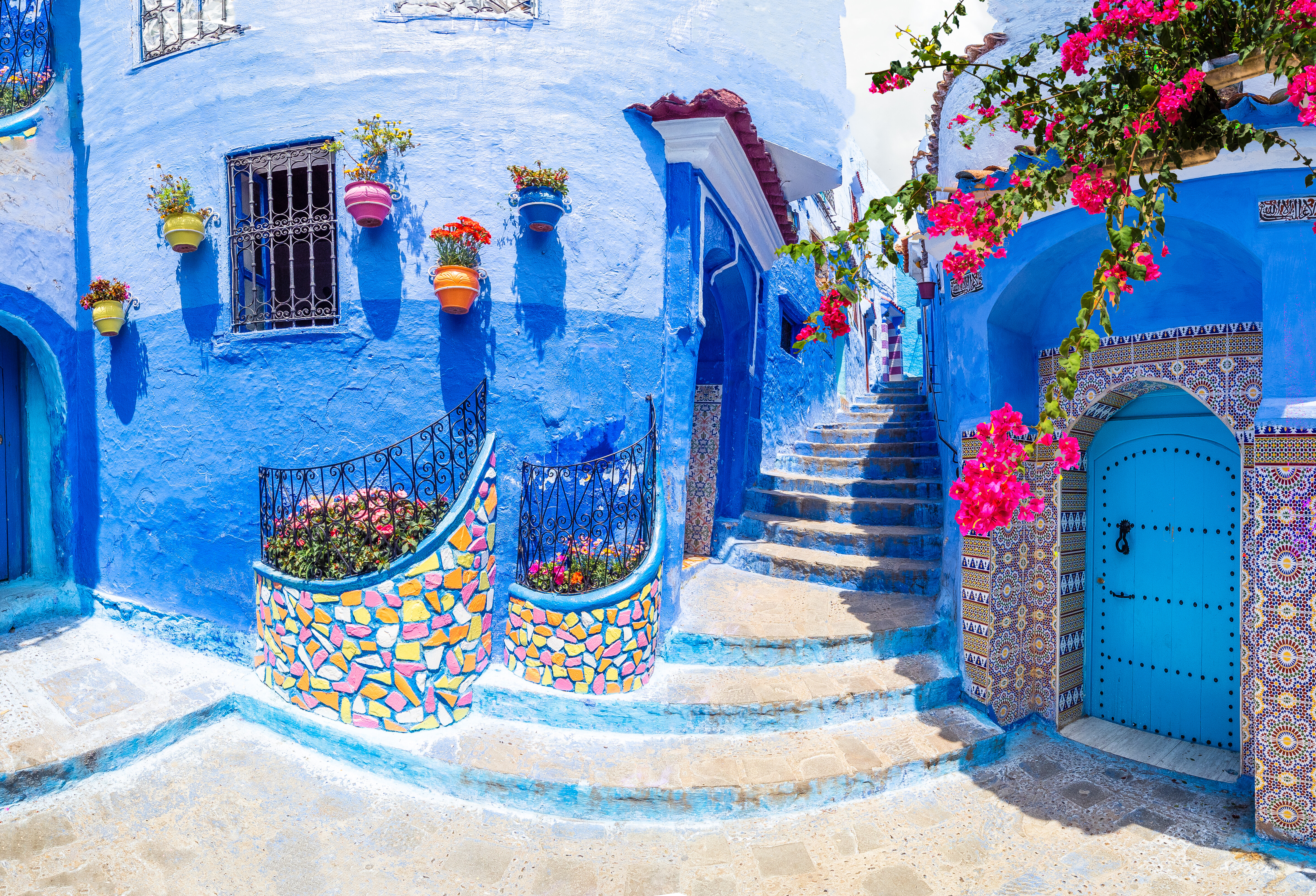 De blauwe stad Chefchaouen, Marokko