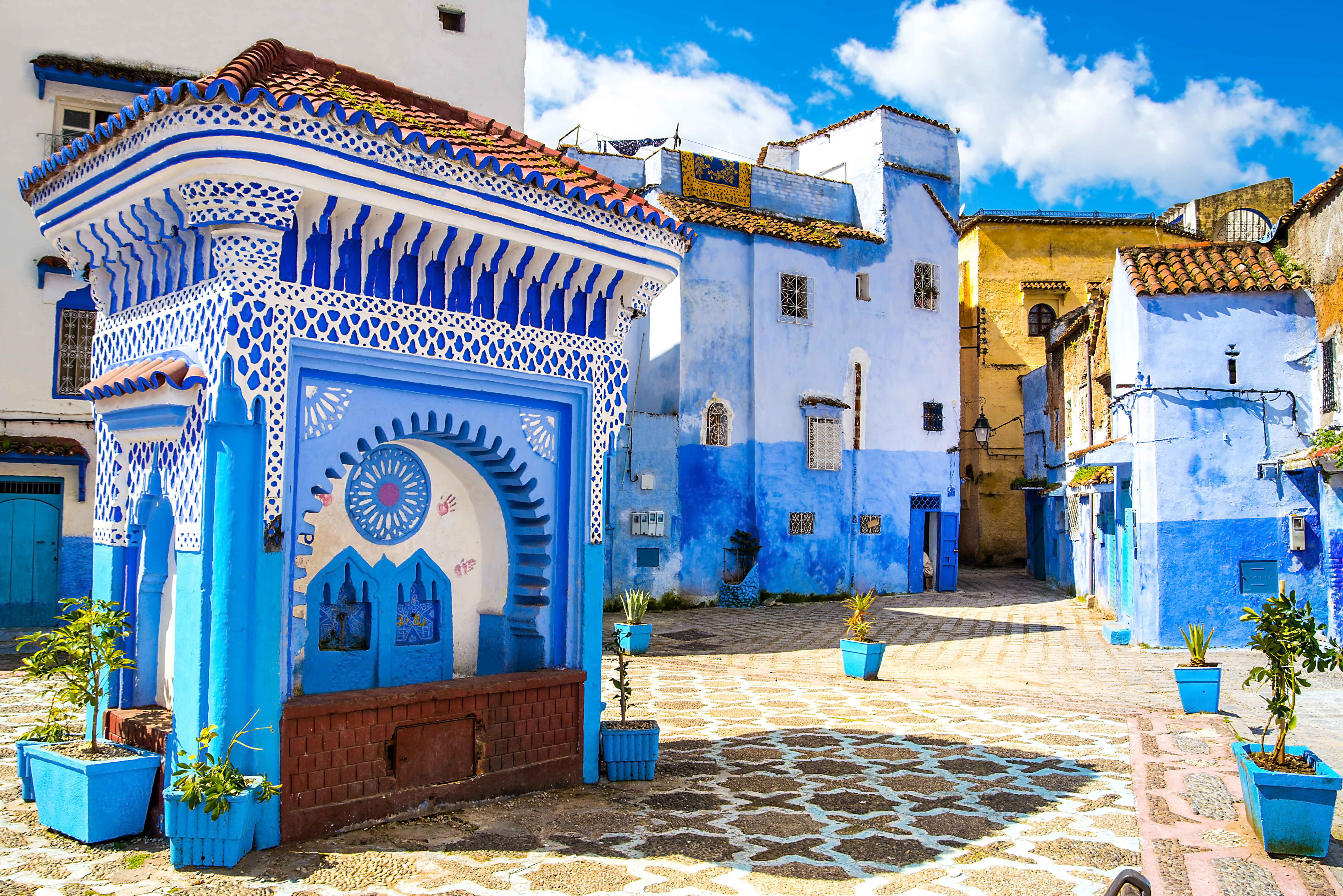 De blauwe stad Chefchaouen, Marokko