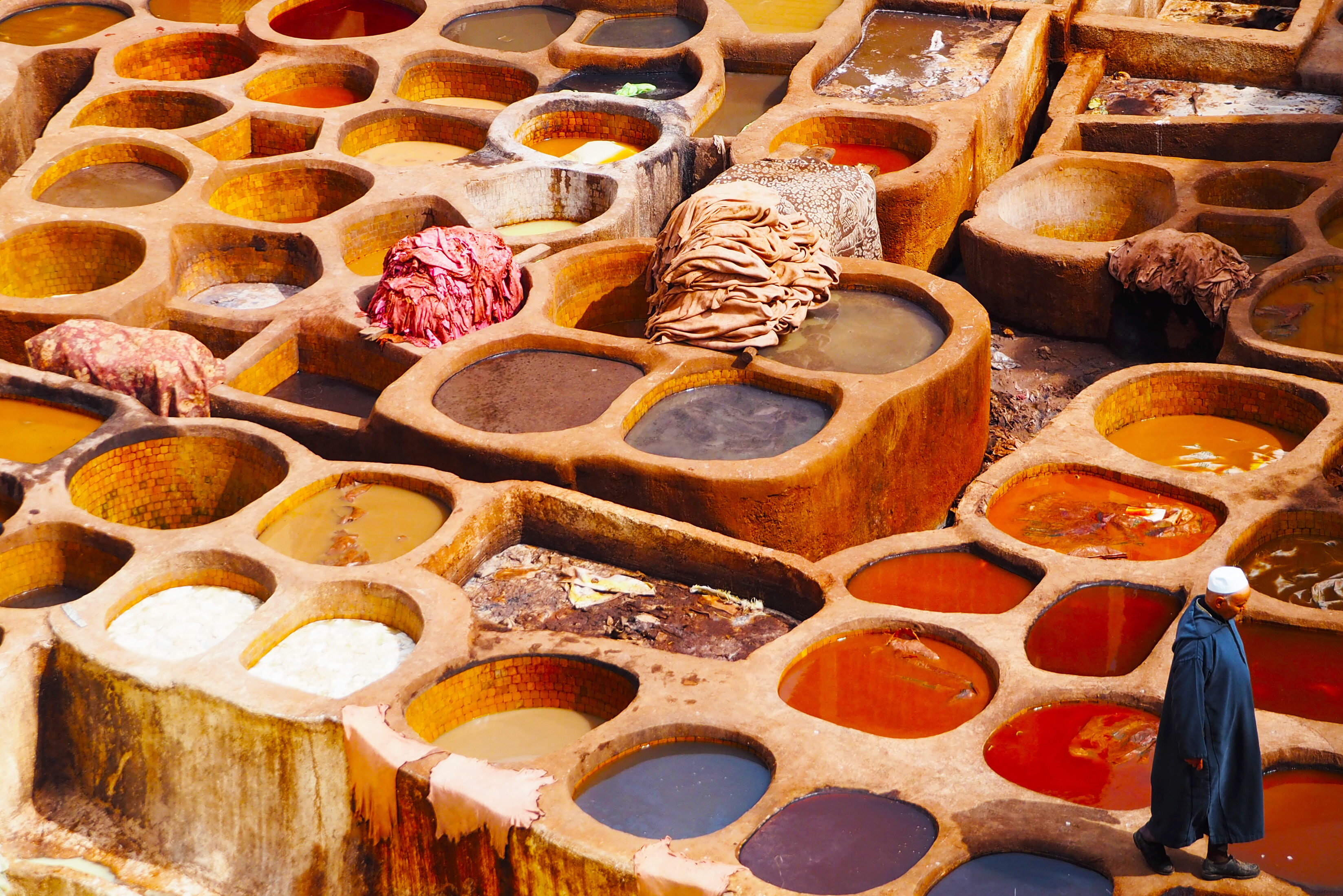 Verfbaden in Fez, Marokko