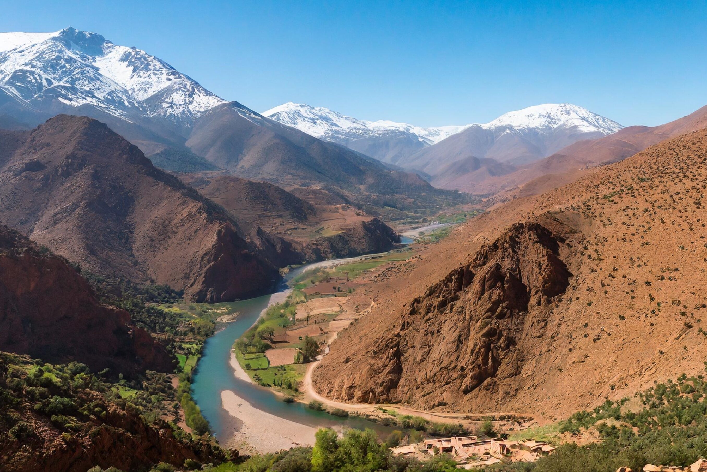 Imlil glegen in het  Atlas gebergte in Marokko