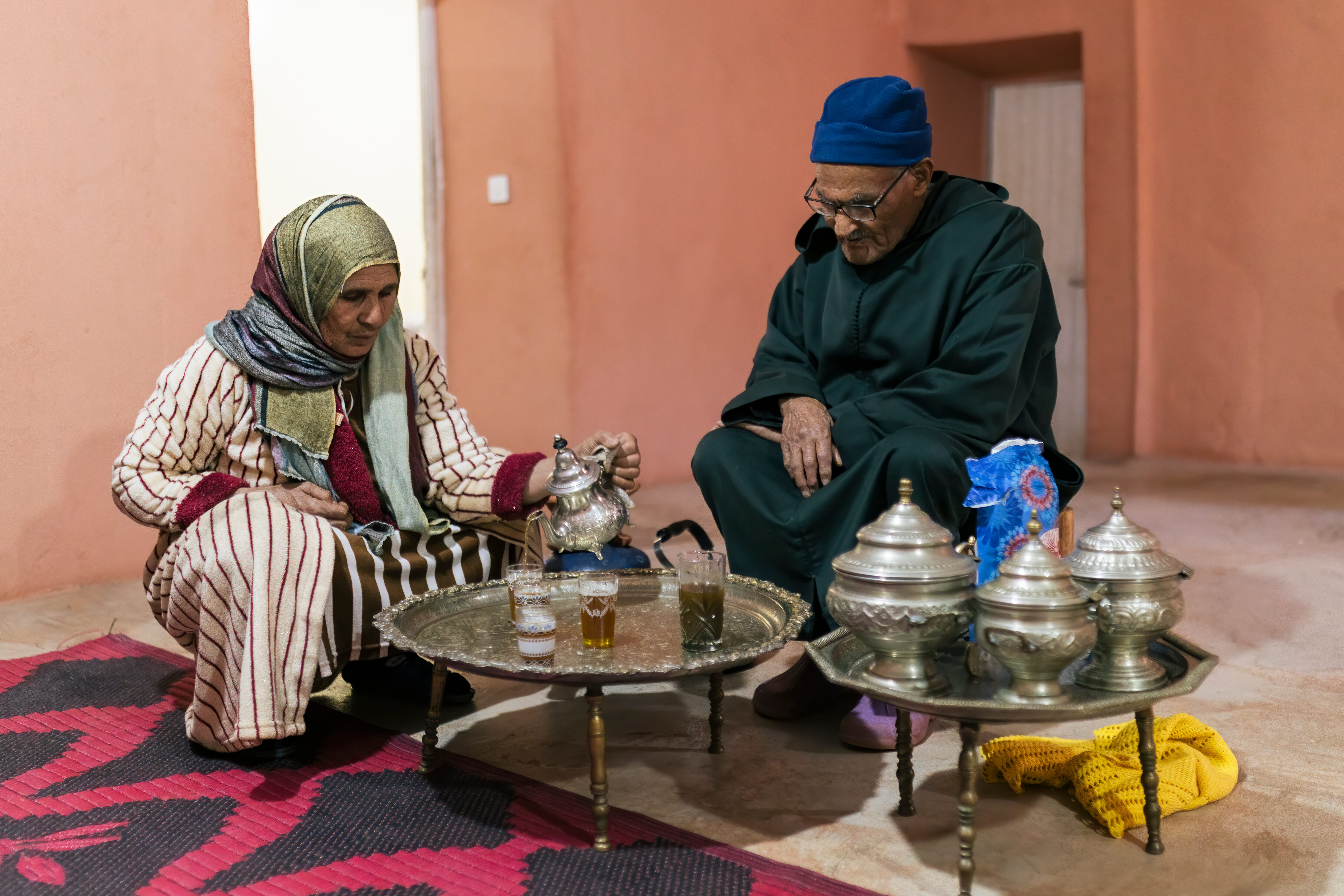 Thee drinken bij Berber familie