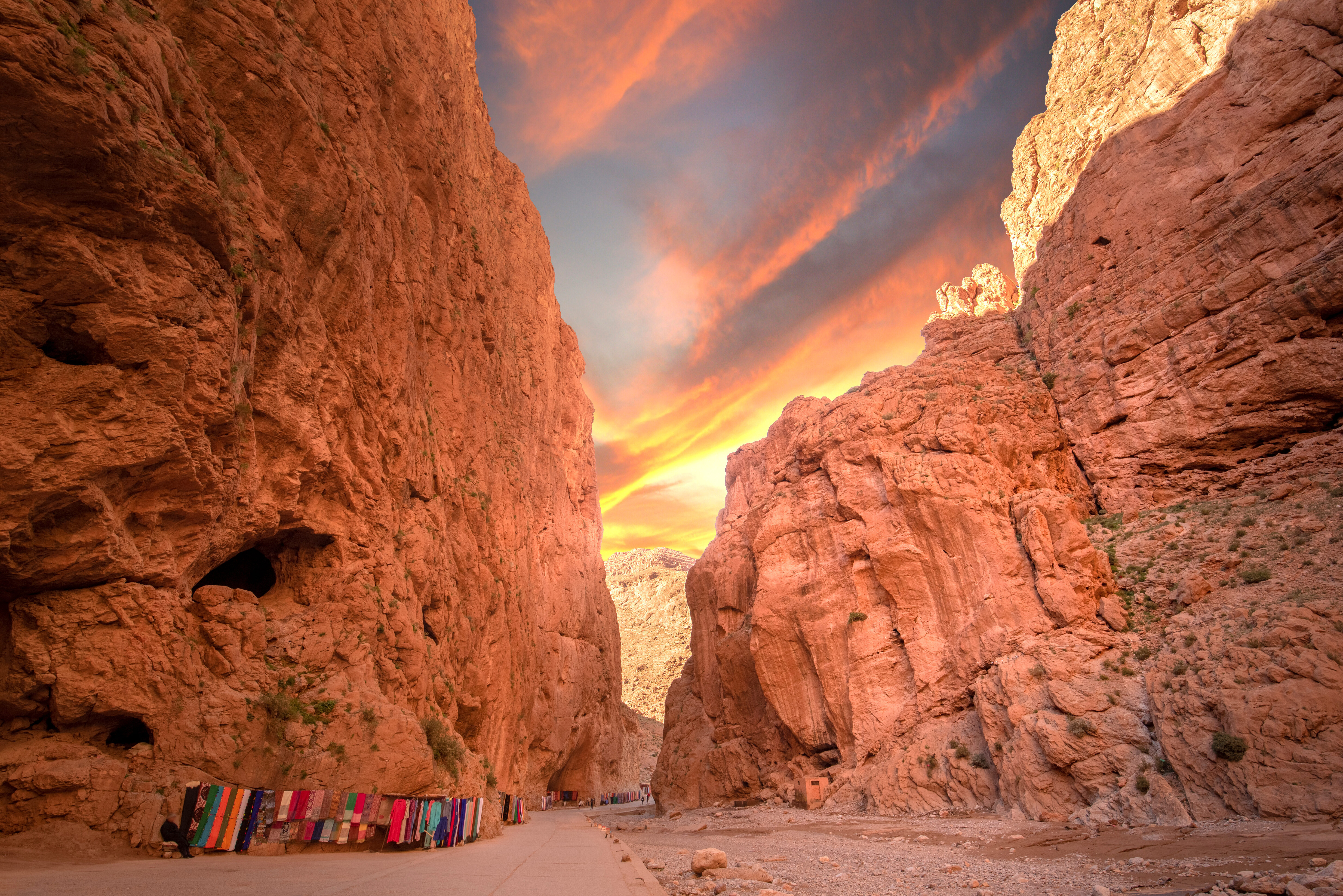 DDades Gorge tijdens zonsondergang, Marokko