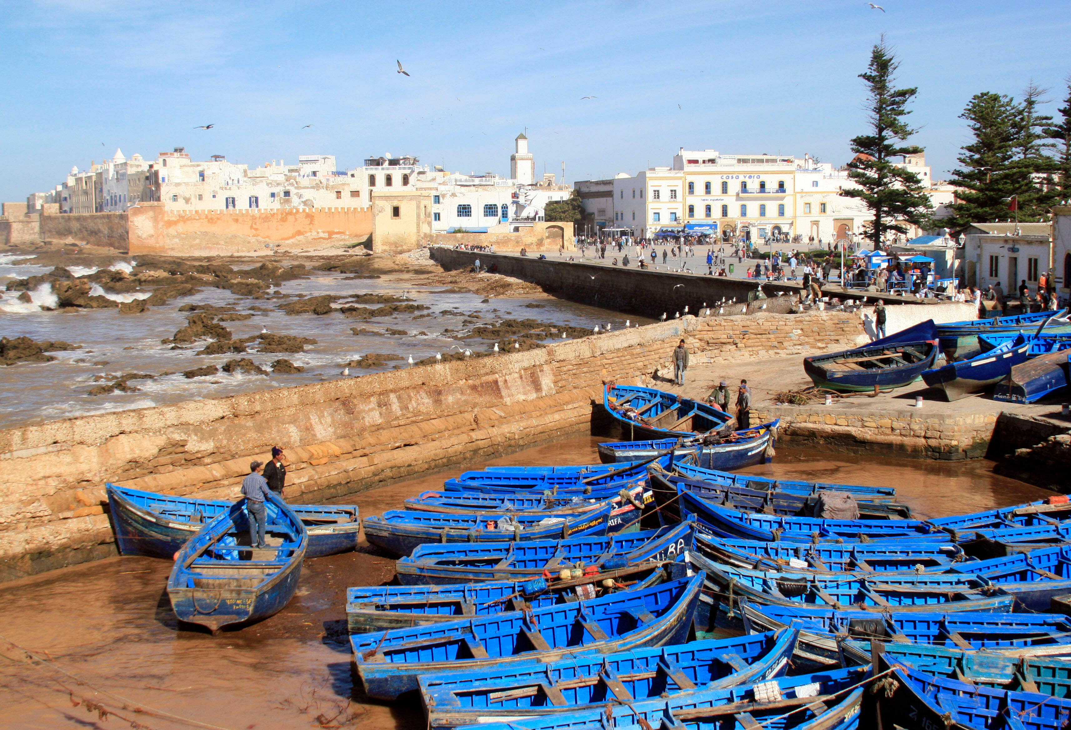 Essaouira uitzicht met bootjes
