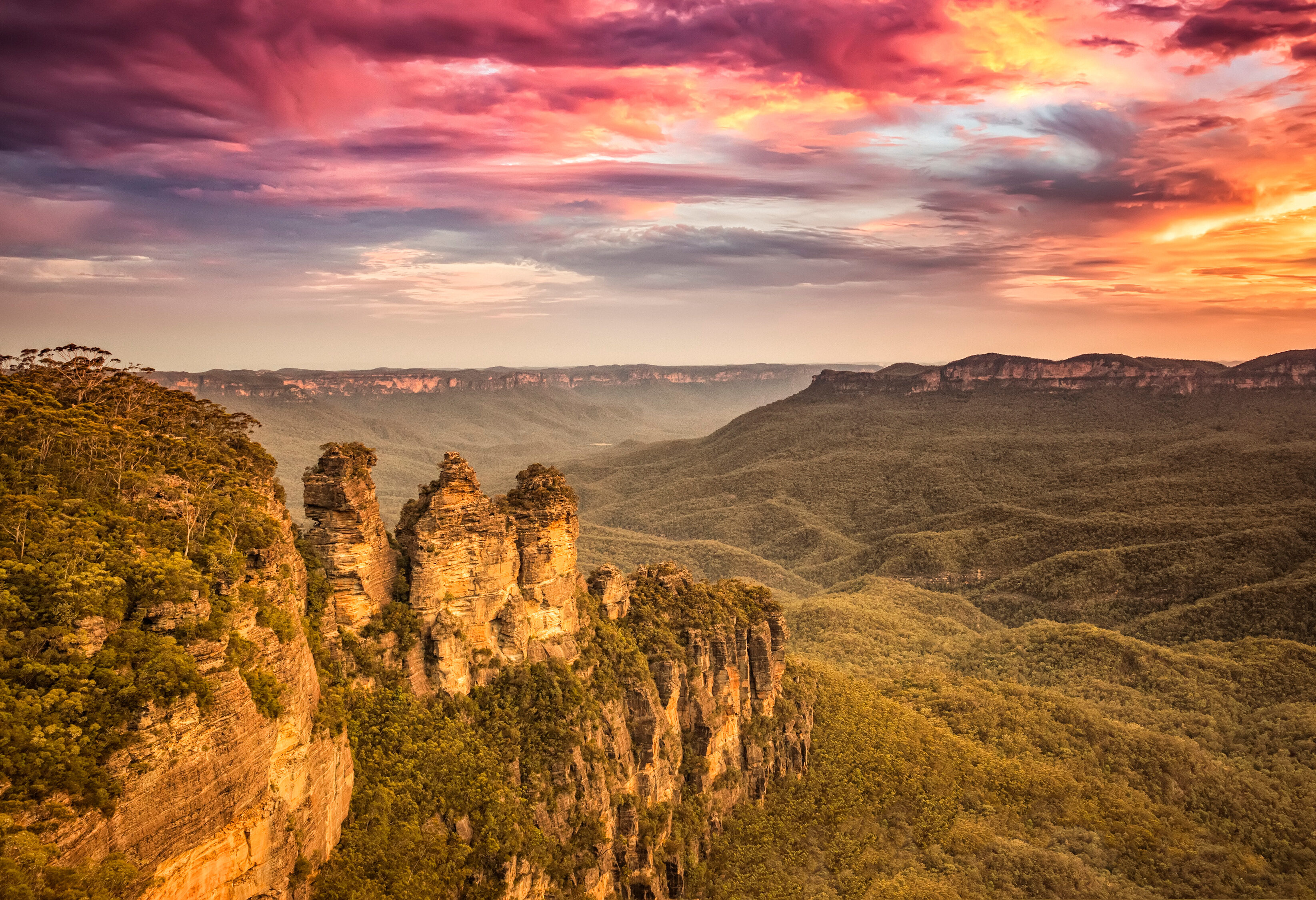 The Three Sisters in de Blue Mountains in Australie