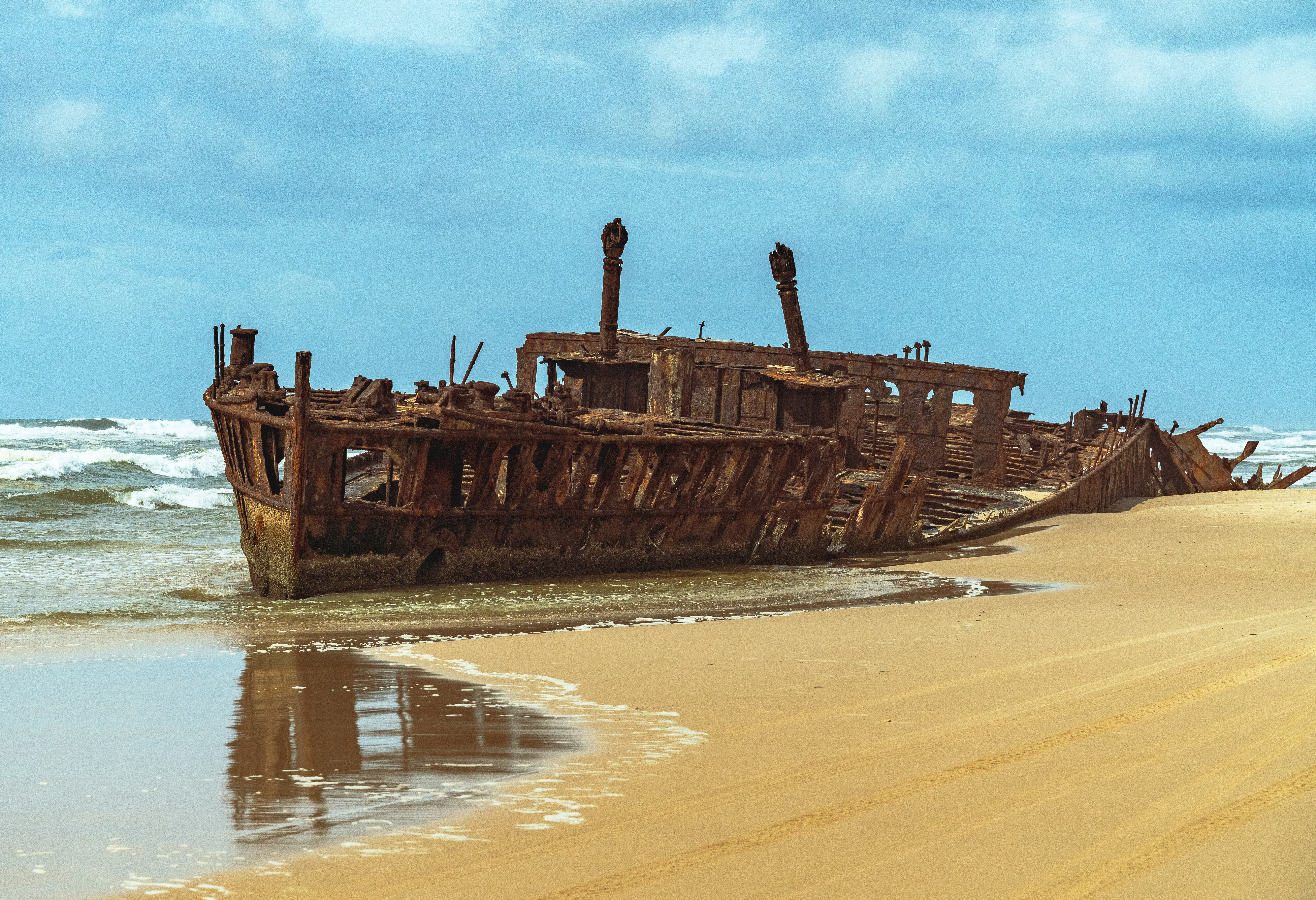 Maheno scheepswrak op Kgari in Australie