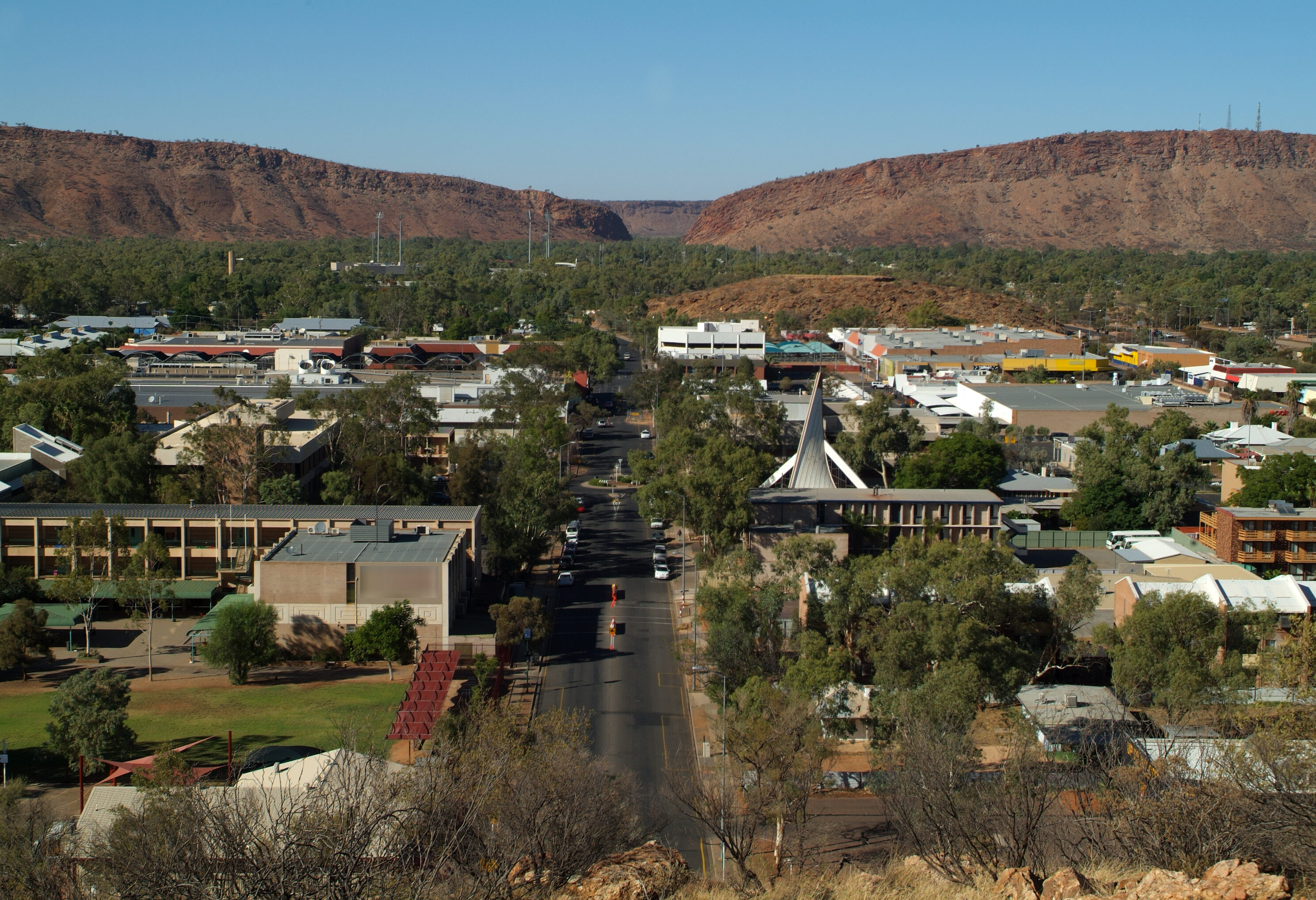 Uitzicht over Alice Springs in Australie