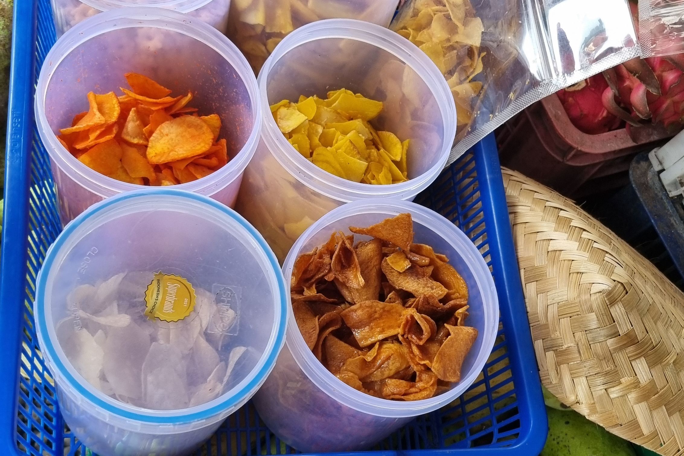 Lokale lekkernijen op de markt op Bali