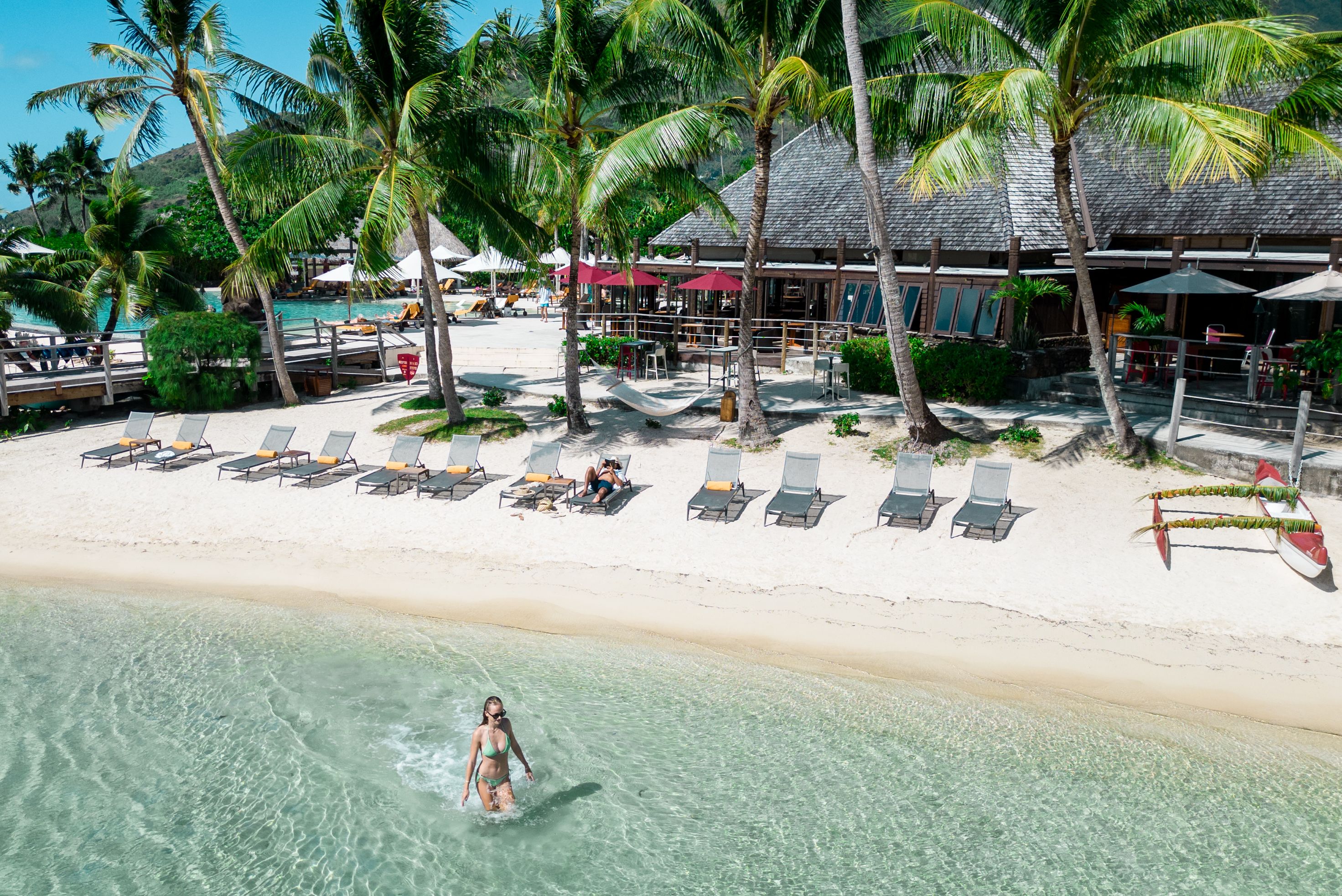 Frans-Polynesië Moorea Manava Beach Resort en Spa Strand
