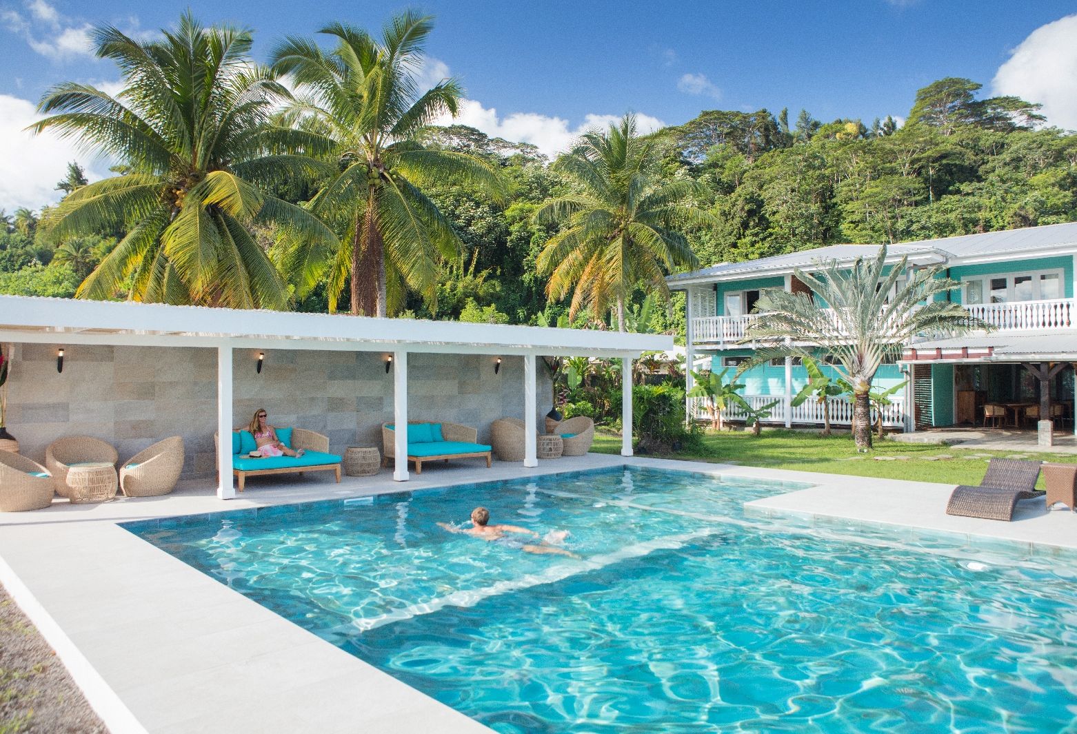 Frans- Polynesie Raiatea Lodge Hotel Zwembad
