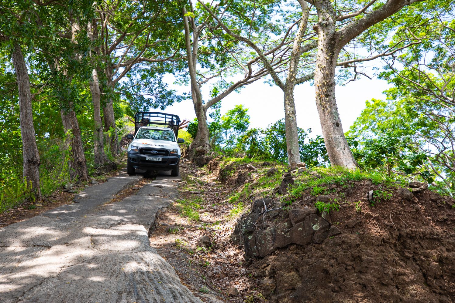 Landschap onderweg tijdens de Moorea Explorer in Frans-Polynesie