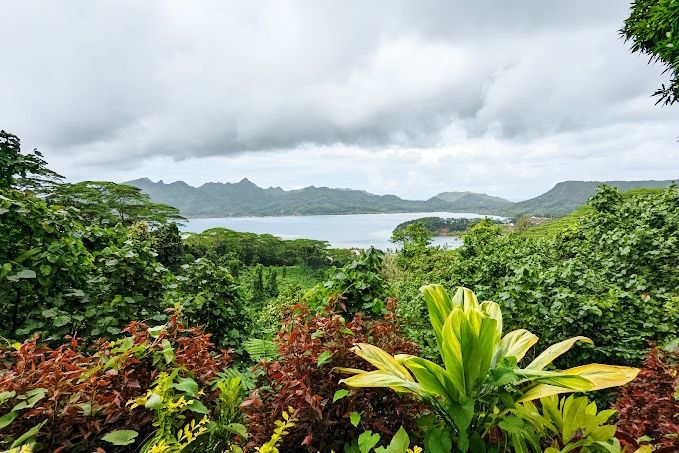 Uitzicht tijdens Huahine Cultuur en Highlights in Frans-Polynesie