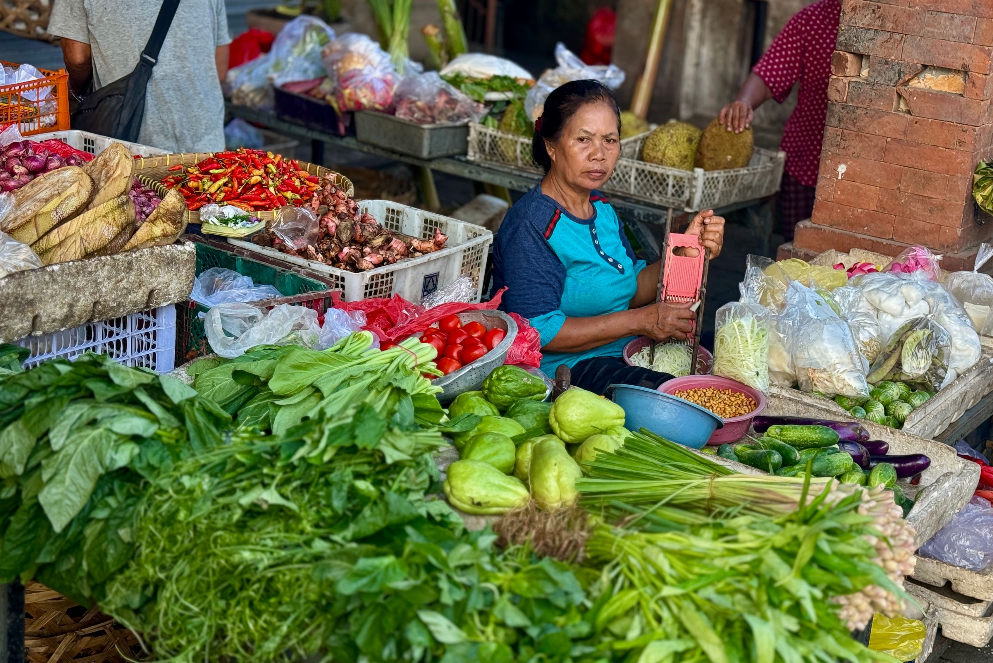 Traditionele markt in Yogyakarta in Indonesie