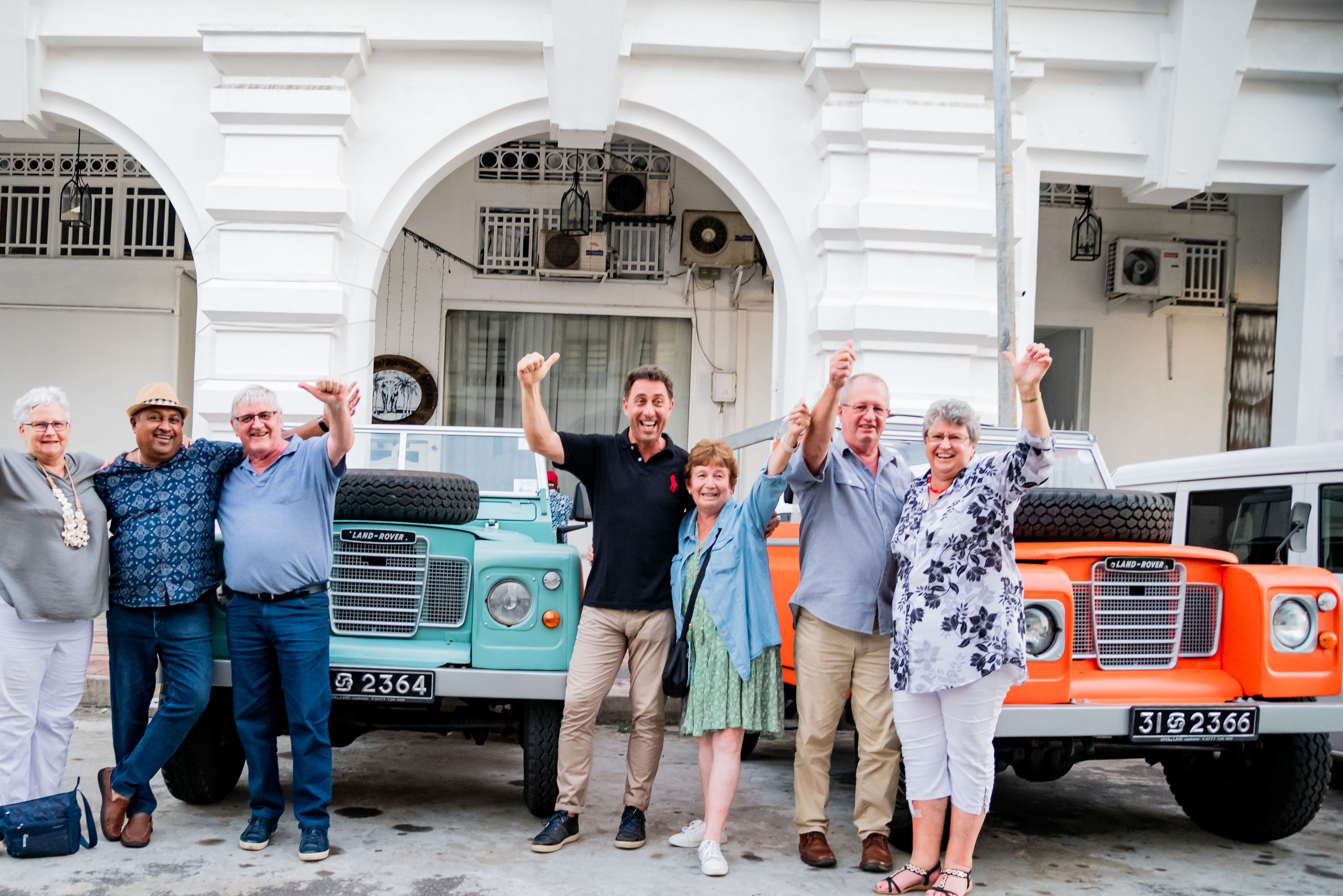Blije klanten tijdens de tour