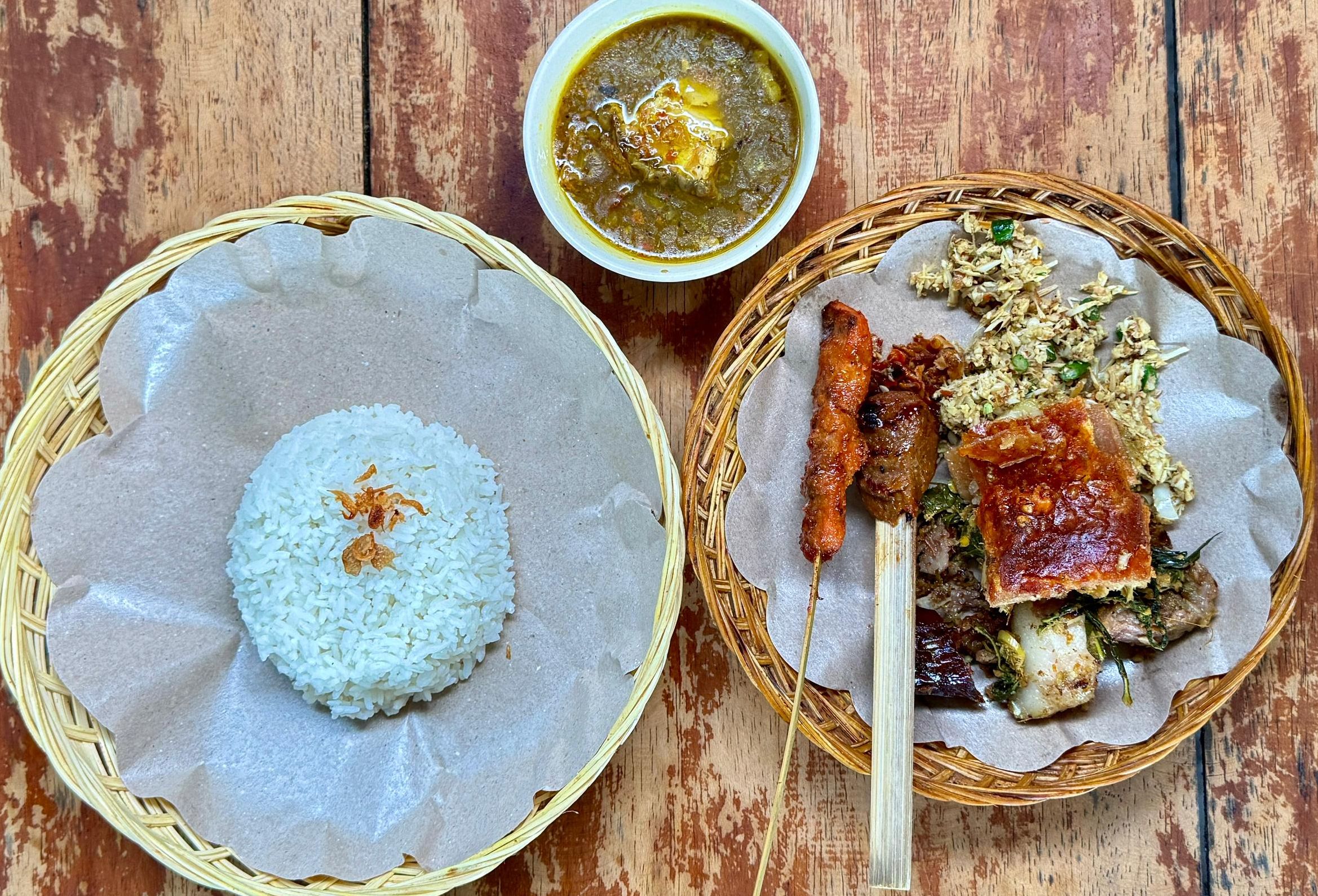 Gerechtjes tijdens food tour Denpasar op Bali in Indonesie