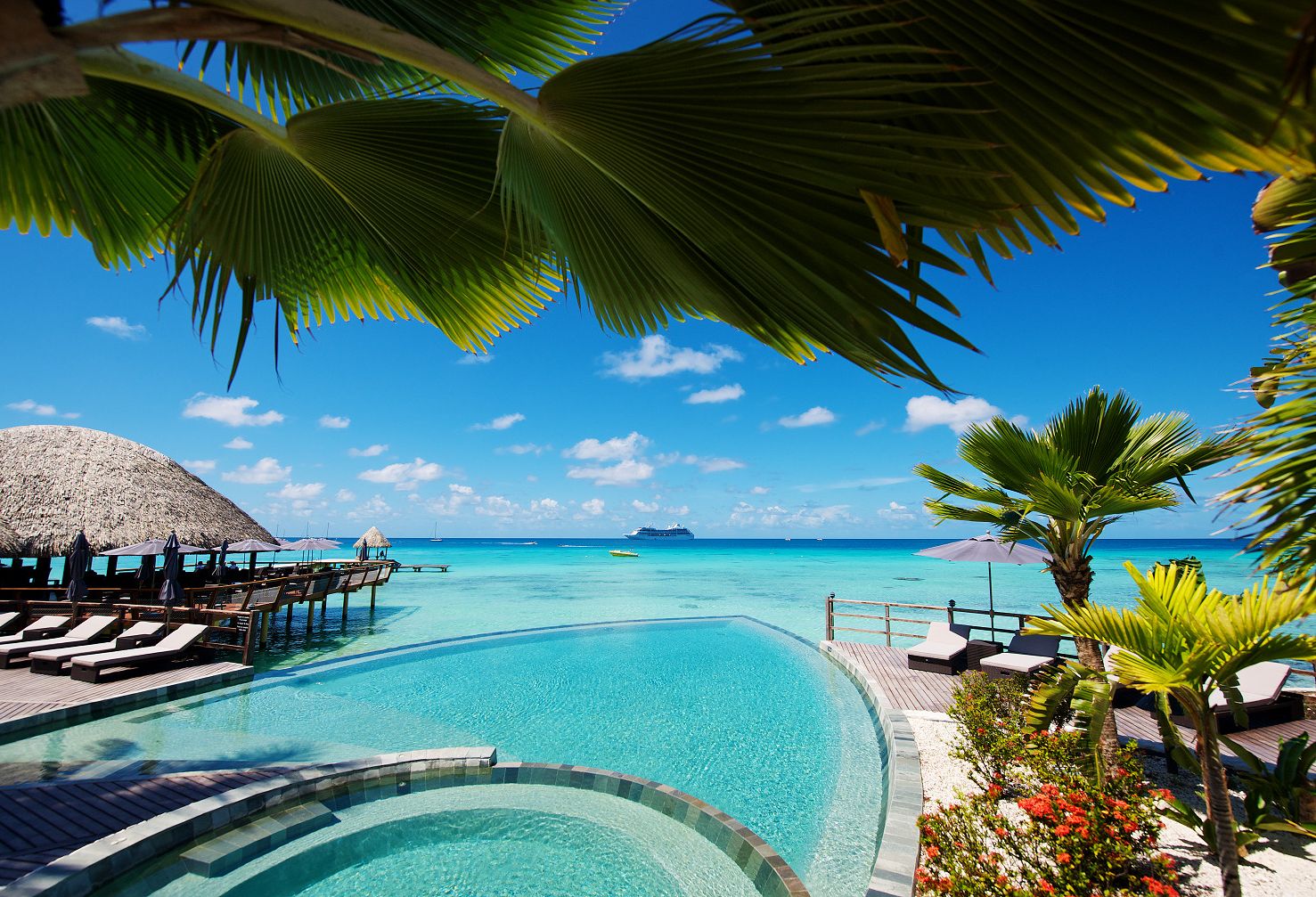 Frans-Polynesie Rangiroa Hotel Kia Ora Resort Zwembad