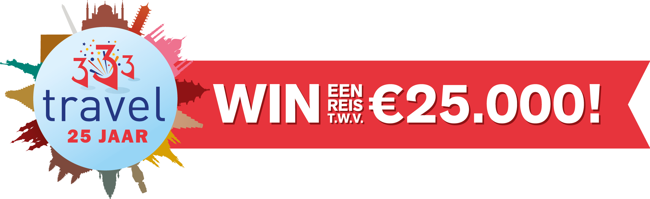 25 jaar 333travel win een wereldreis