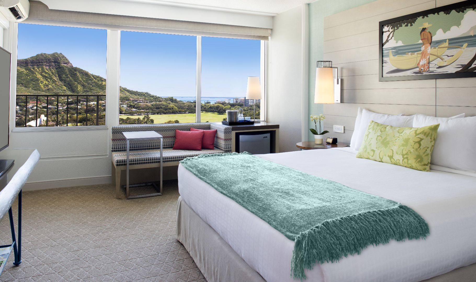 Amerika Hawaii Waikiki Beach Queen Kapiolani Hotel Ocean View Kamer