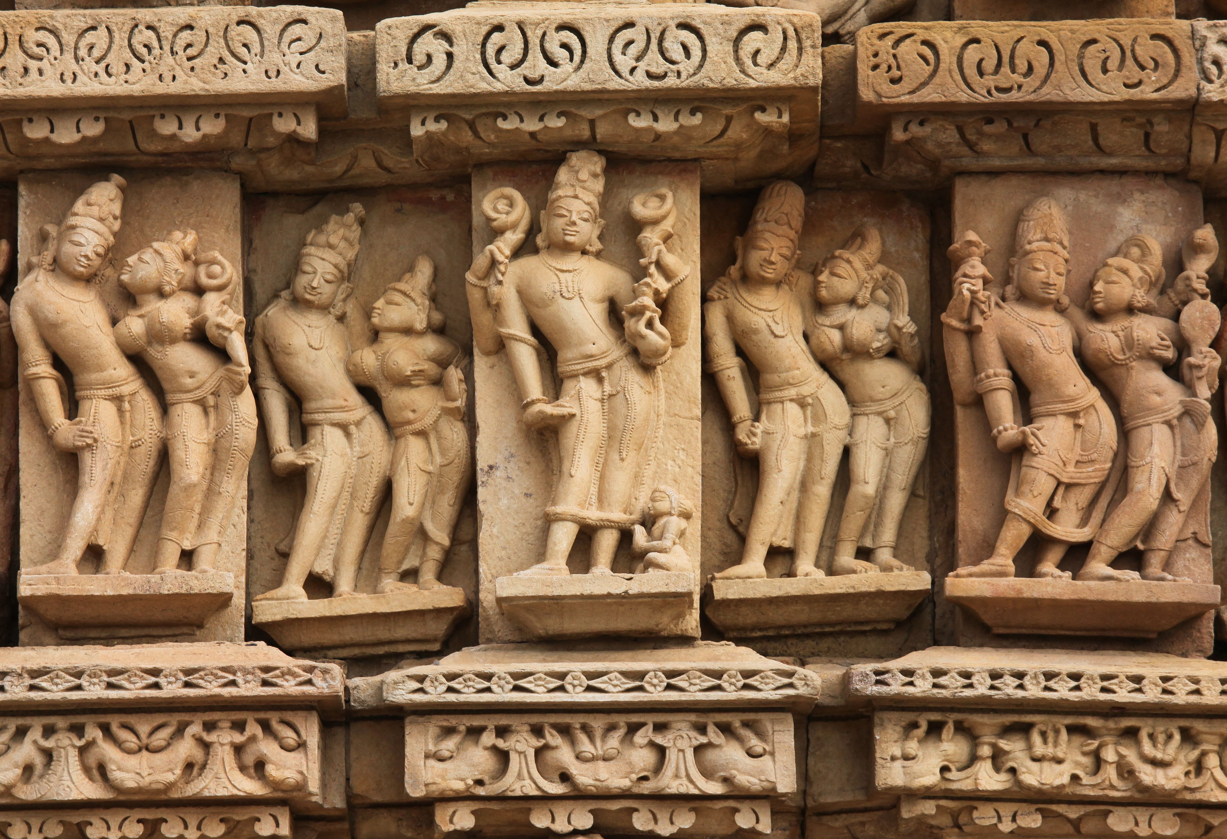 Detail Khajuraho sculpturen