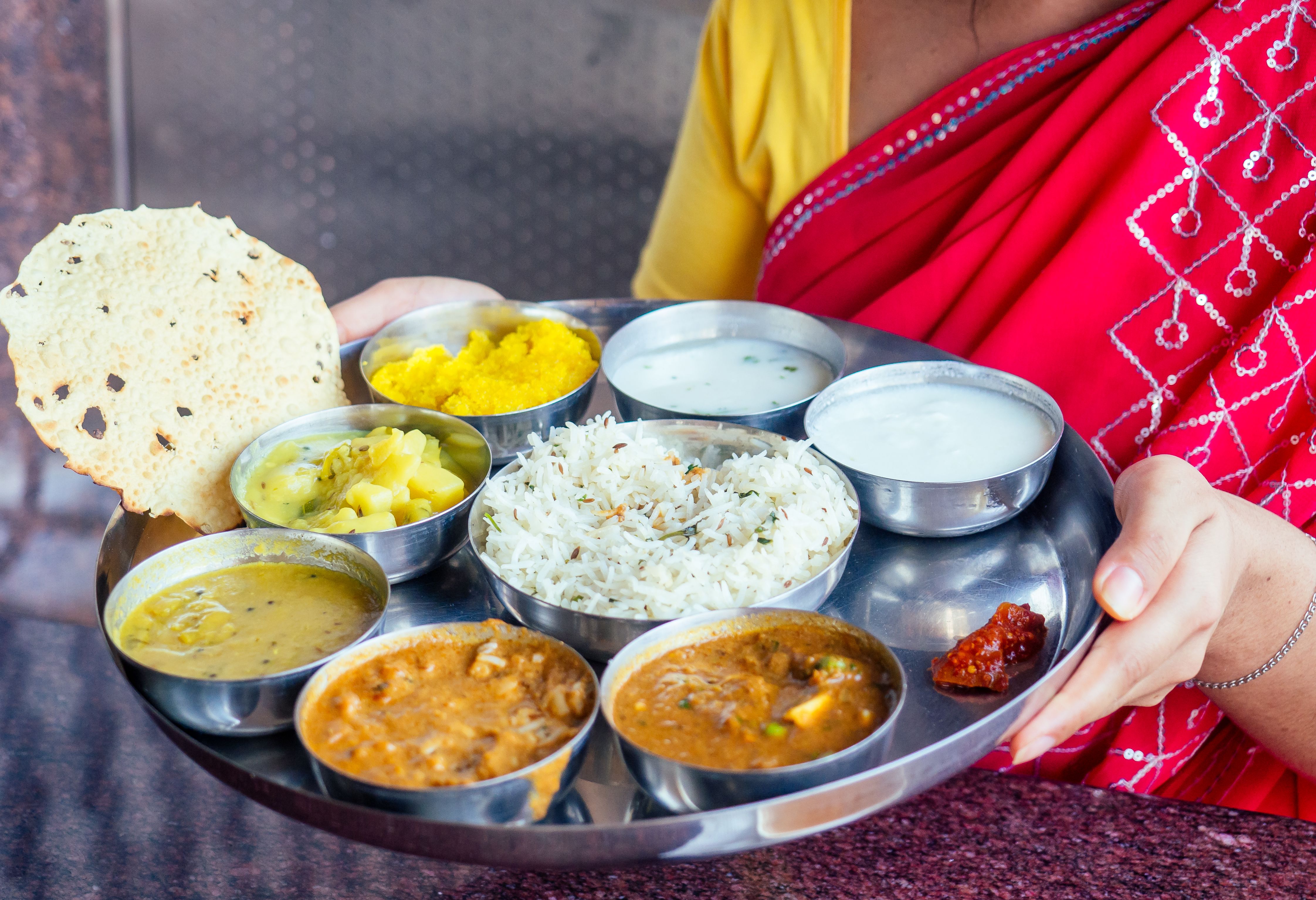 Gerecht bij een lokaal restaurant in India