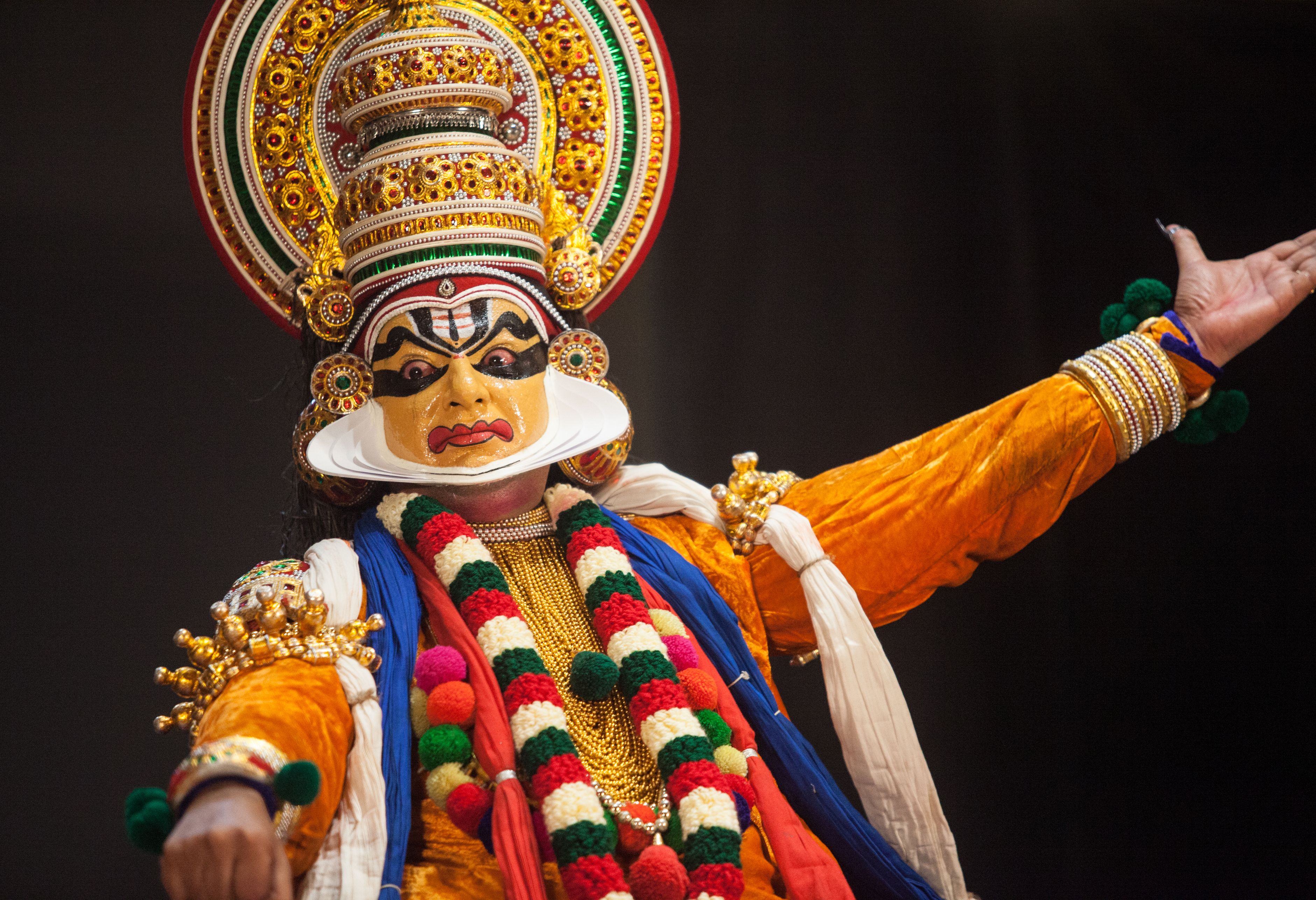 Kathakali dansvoorstelling in Cochin Kerala